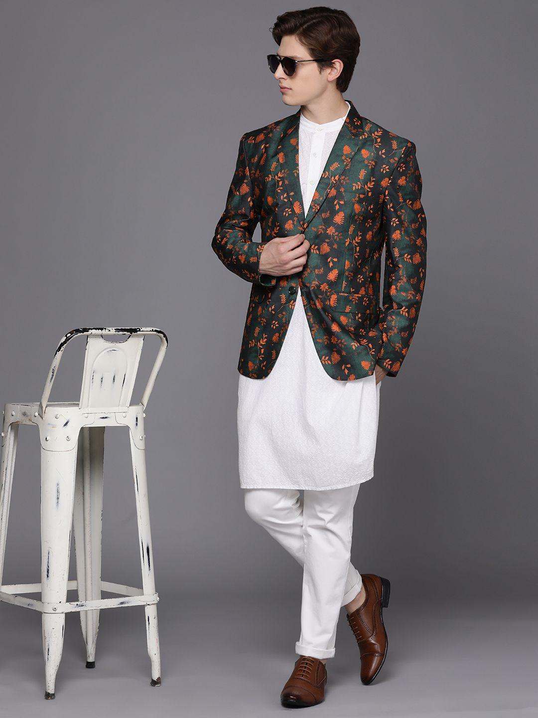 deyann-men-orange-&-green-printed-blazer