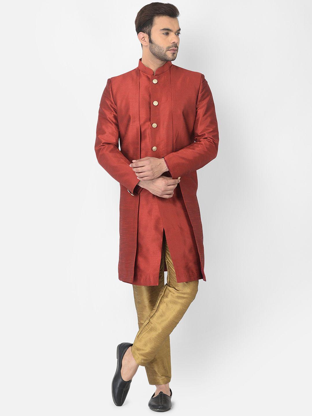 deyann-men-red-&-brown-sherwani-with-trousers