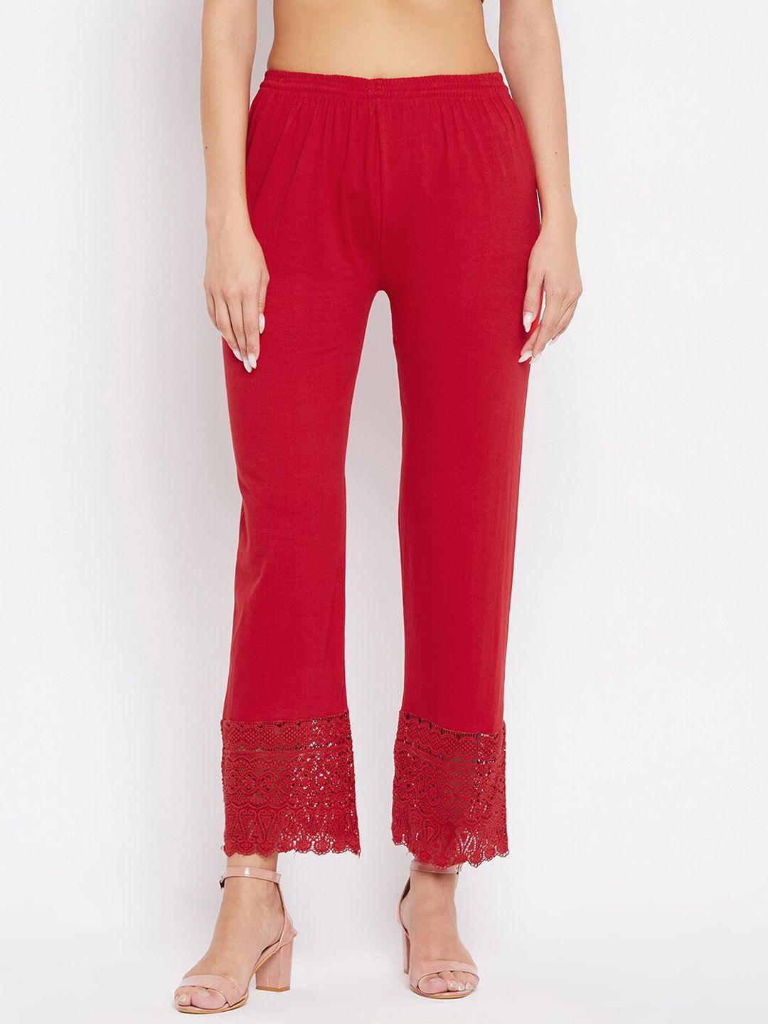 clora-creation-women-red-knitted-ethnic-straight-palazzos