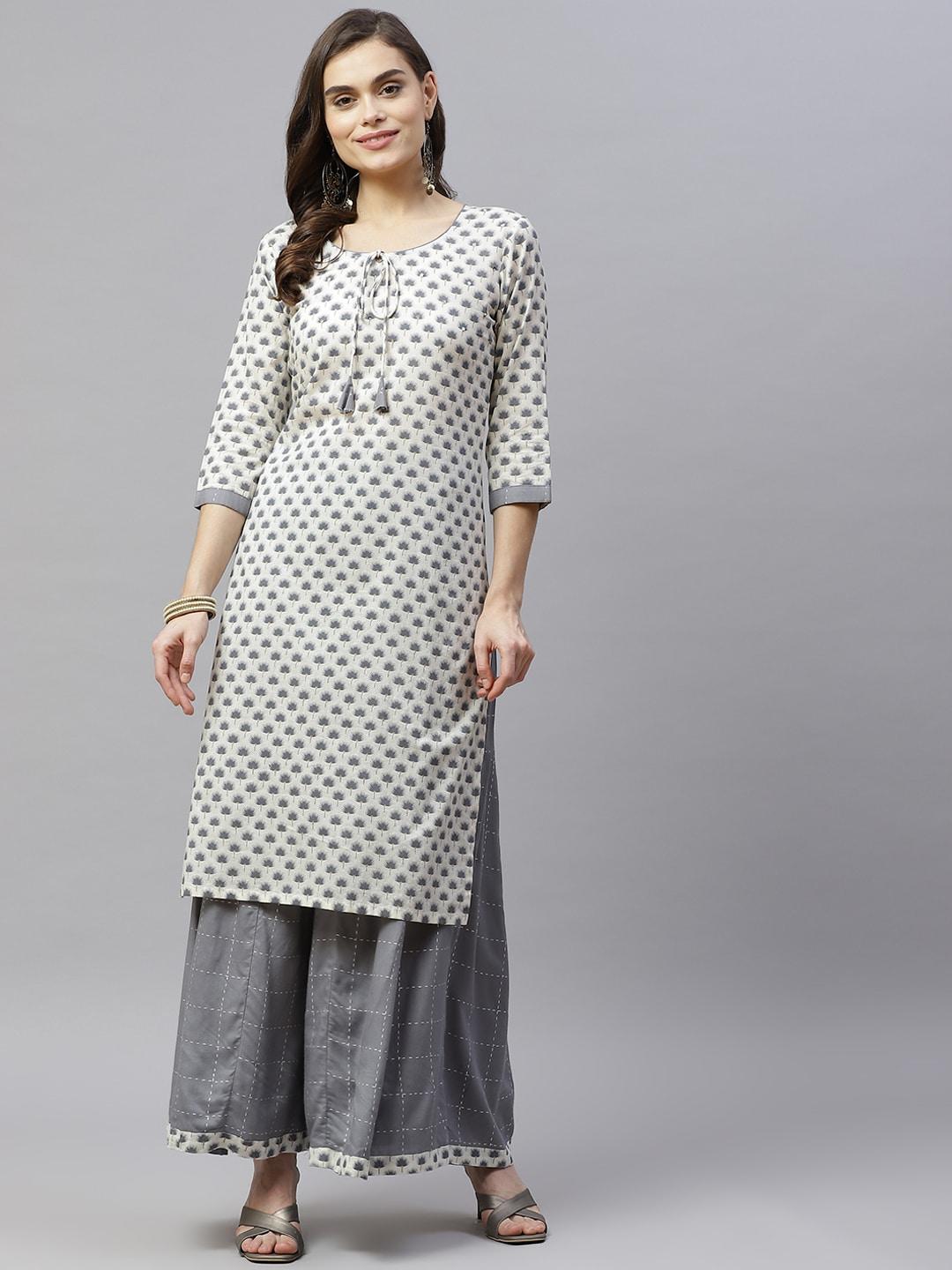 miravan-women-grey-ethnic-motifs-printed-pure-cotton-kurta-with-palazzos