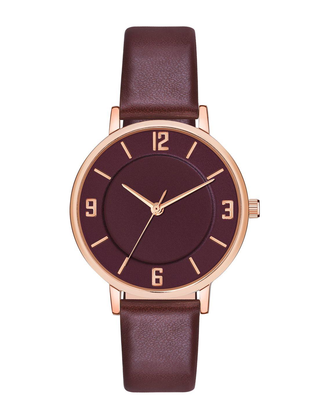 perclution-enterprise-women-maroon-dial-&-brown-straps-analogue-watch-pe394