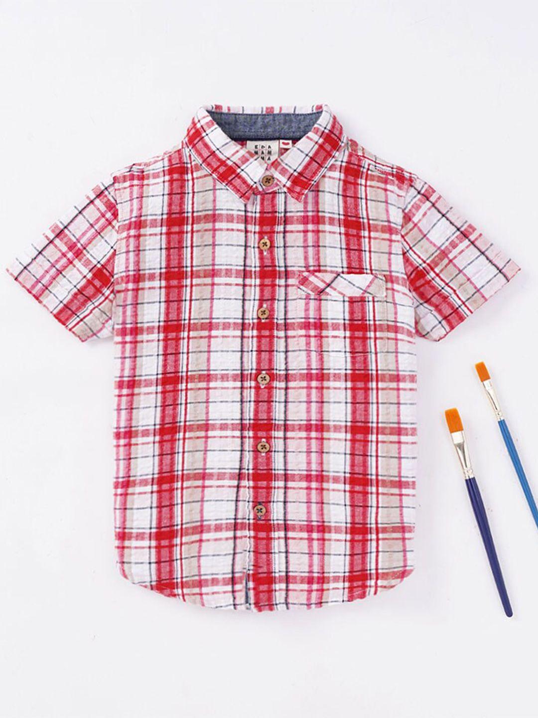 ed-a-mamma-boys-red-&-white-premium-tartan-checked-casual-shirt