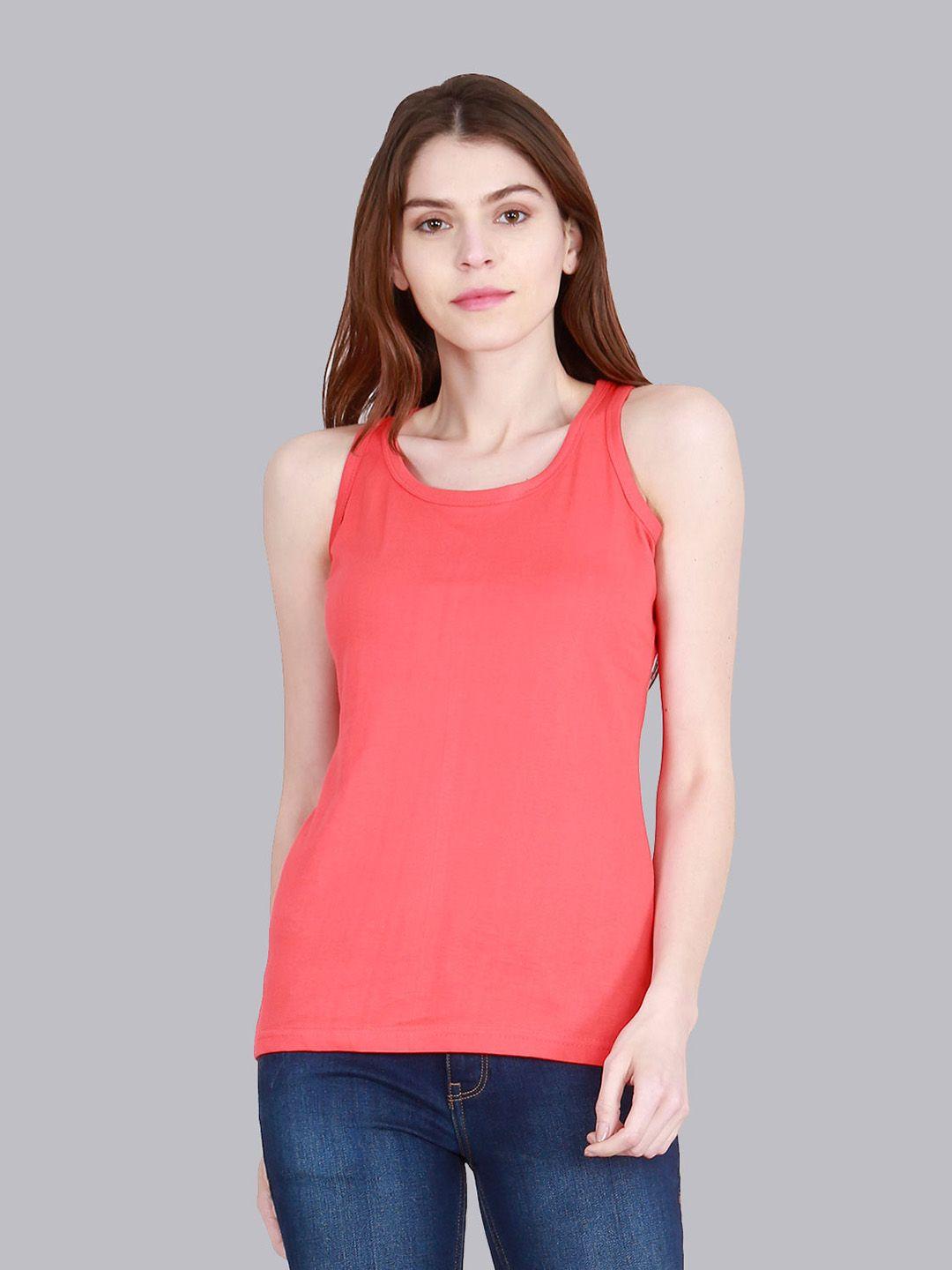 fleximaa-women-coral-solid-t-shirt