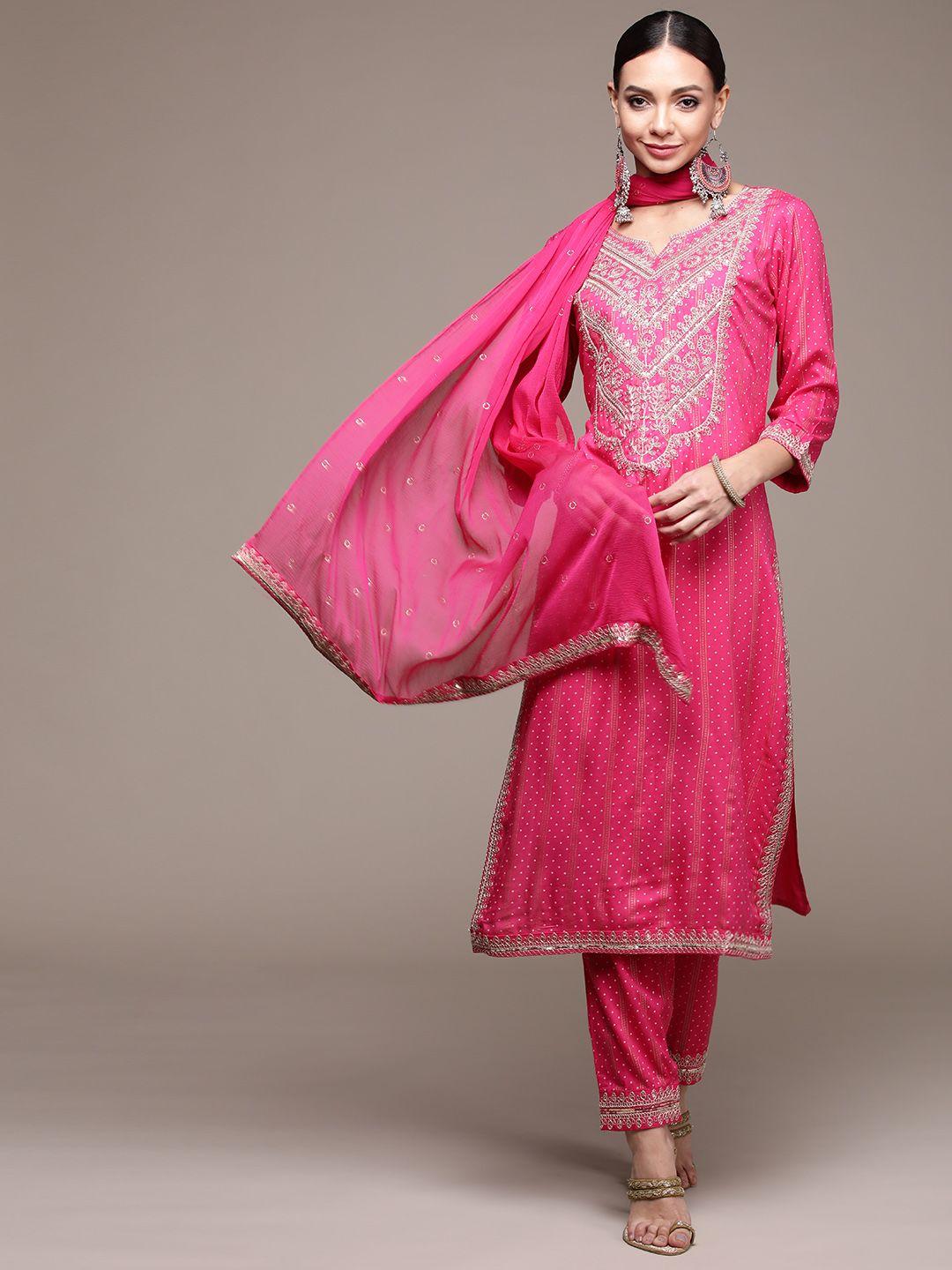 anubhutee-women-pink-ethnic-motifs-embroidered-kurta-with-trousers-&-with-dupatta