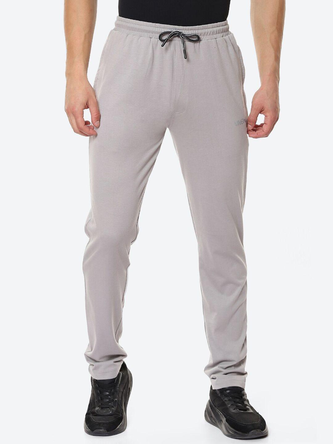 vinenzia-men-grey-melange-solid-pure-cotton-track-pants
