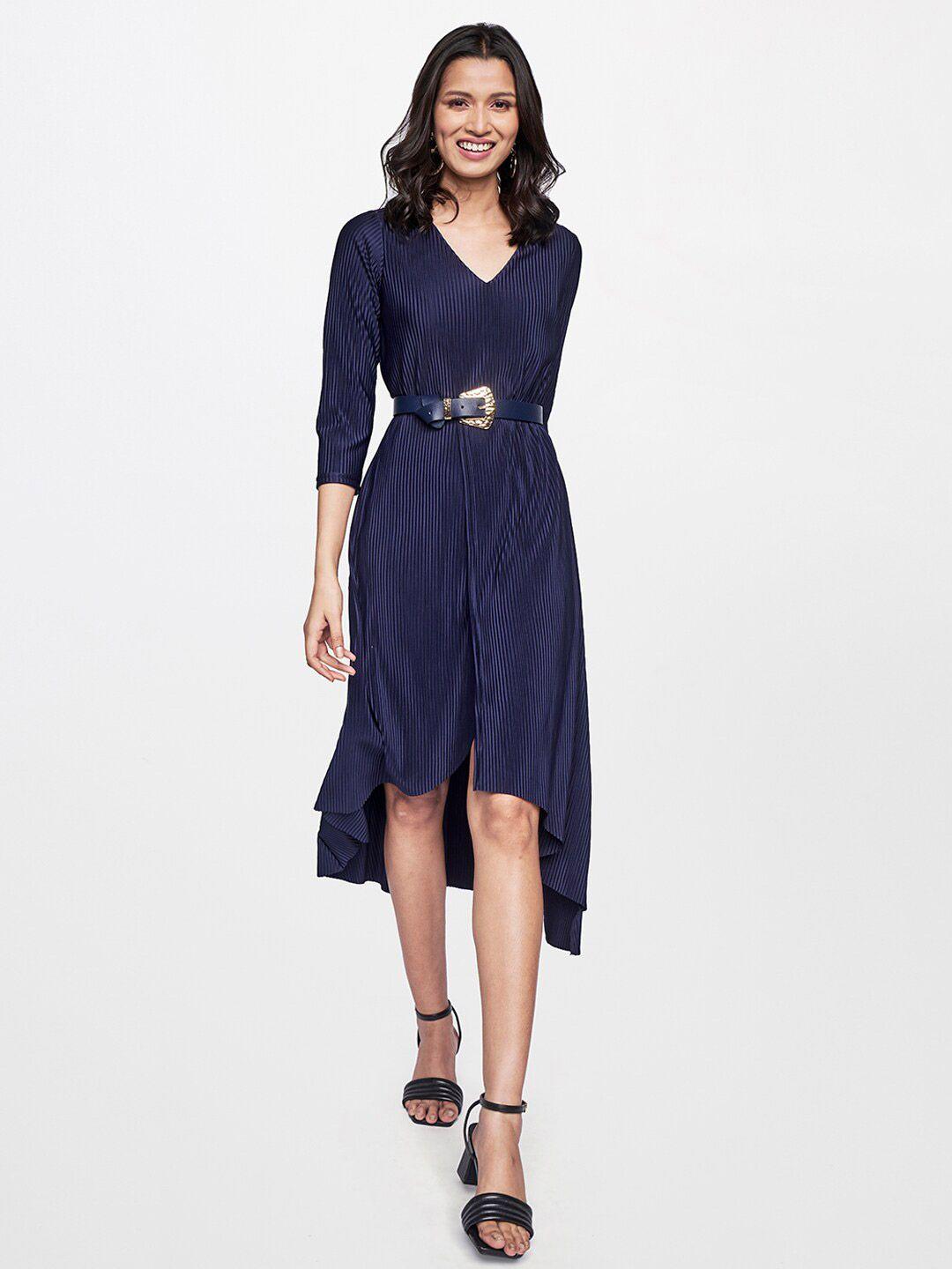and-women-navy-blue-georgette-a-line-midi-dress