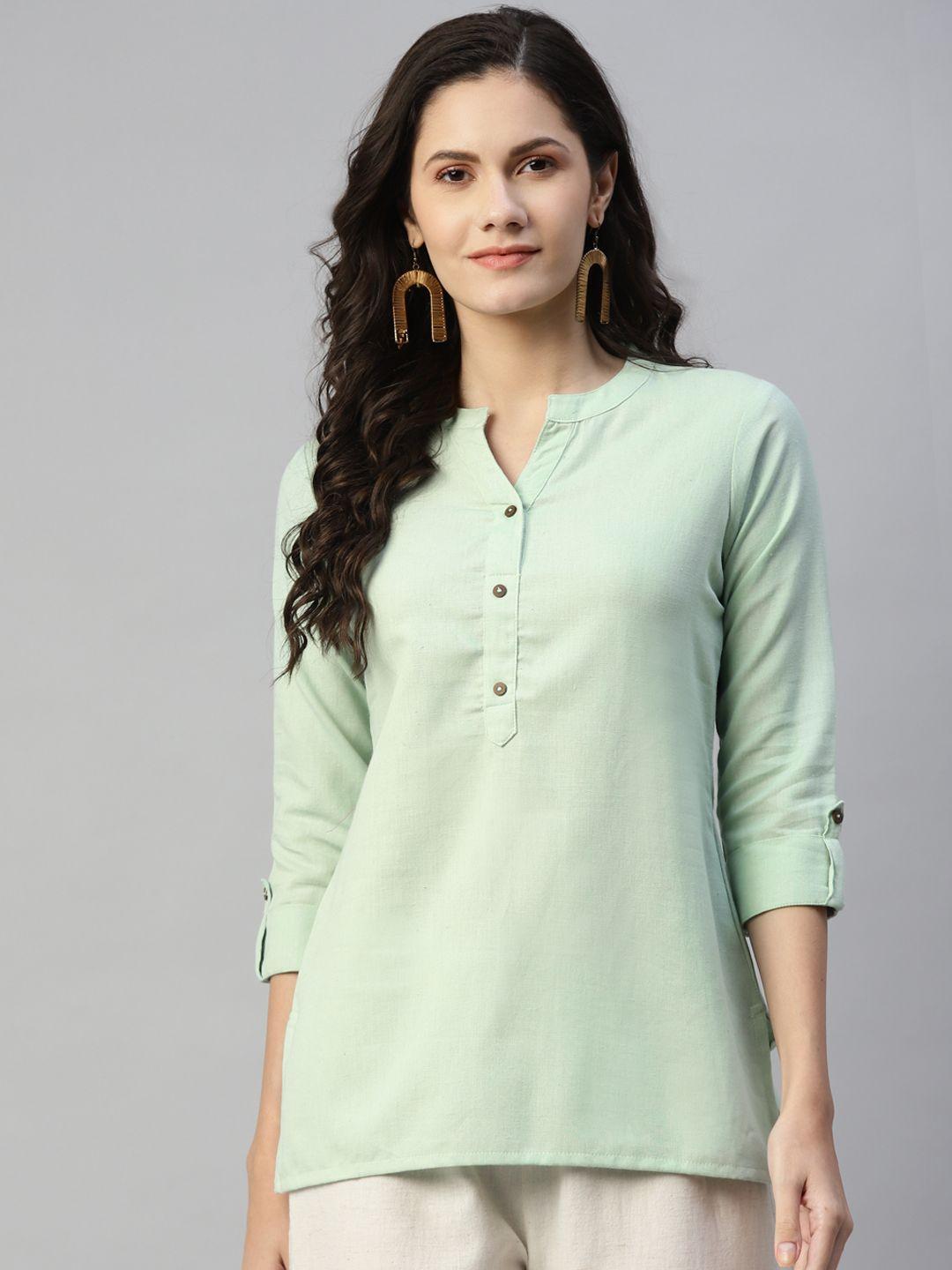 malhaar-green-pure-cotton-kurti
