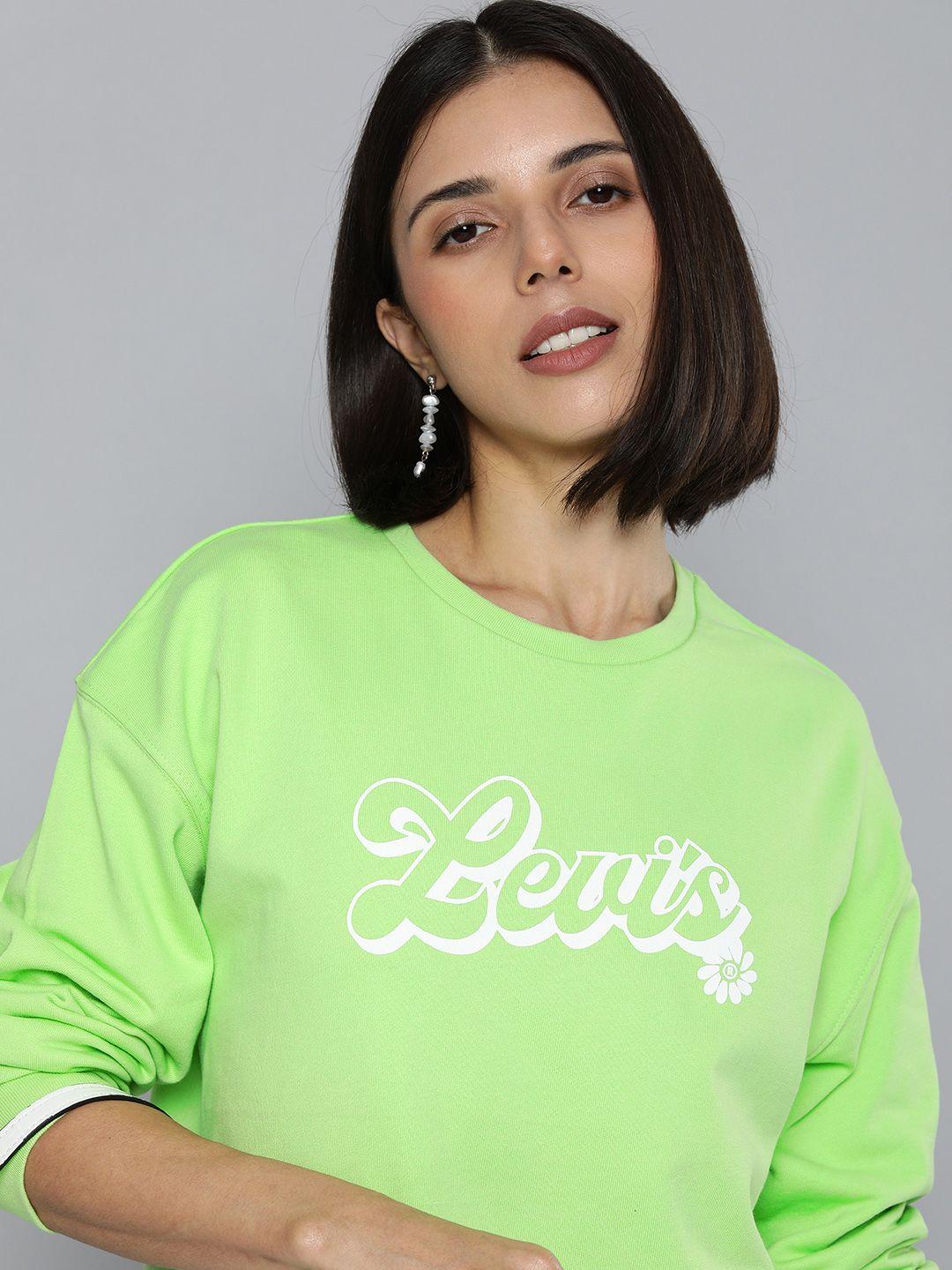 levis-women-green-brand-logo-printed-pure-cotton-sweatshirt