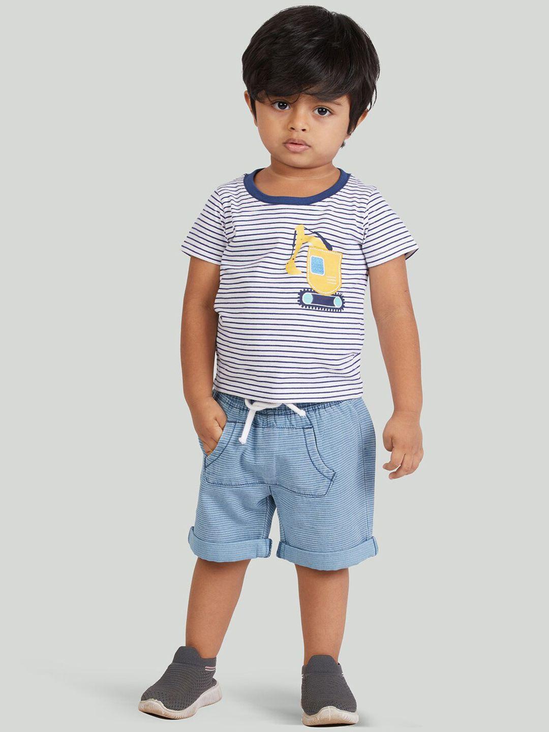 zalio-boys-white-&-blue-striped-pure-cotton-t-shirt-with-denim-shorts