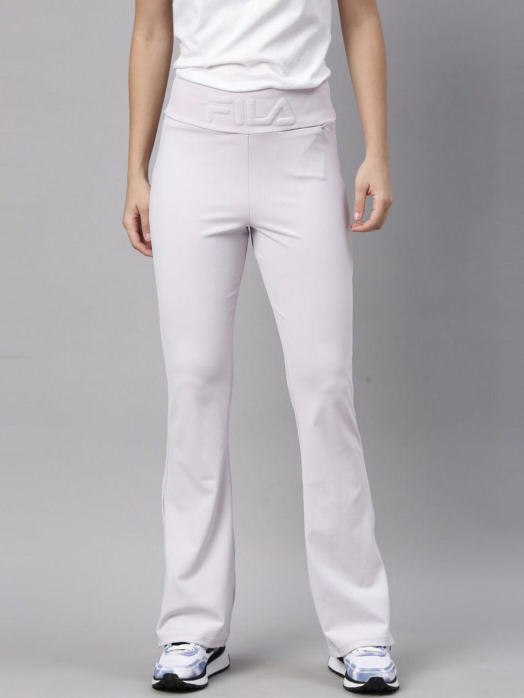 fila-women-white-solid-track-pants