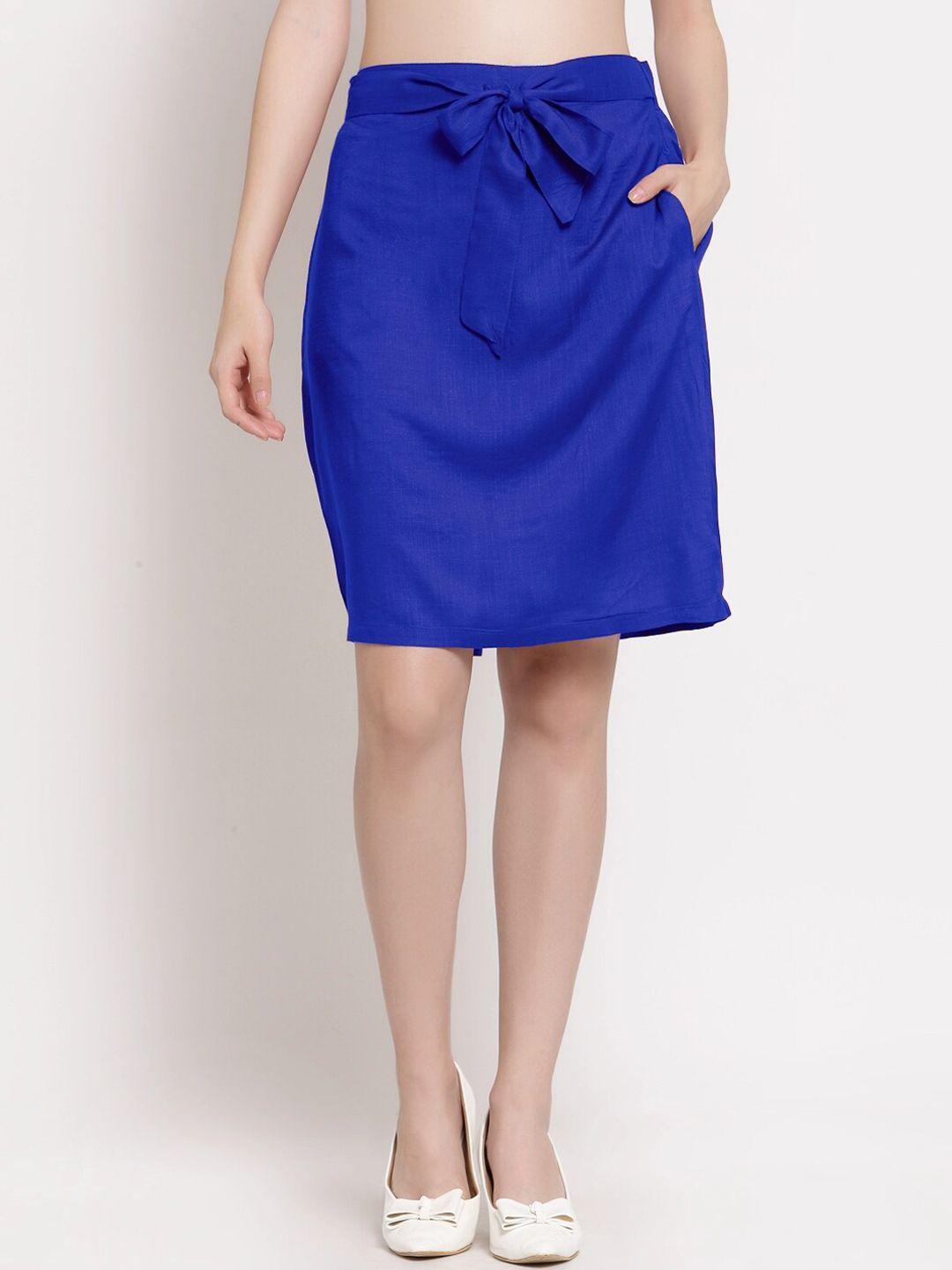patrorna-women-navy-blue-solid-pencil-above-knee-skirts