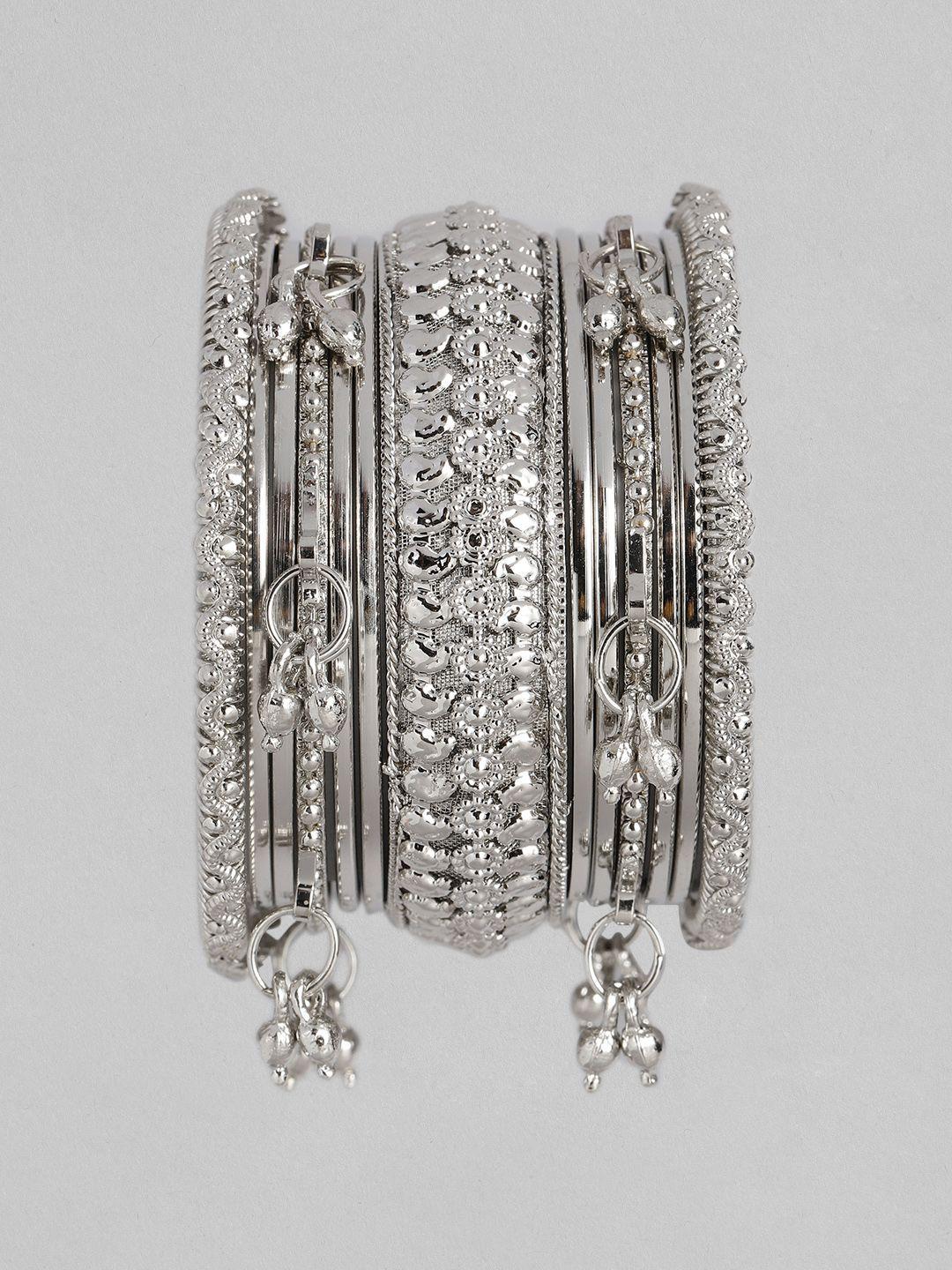 i-jewels-set-of-10-silver-plated-oxidised-bangles