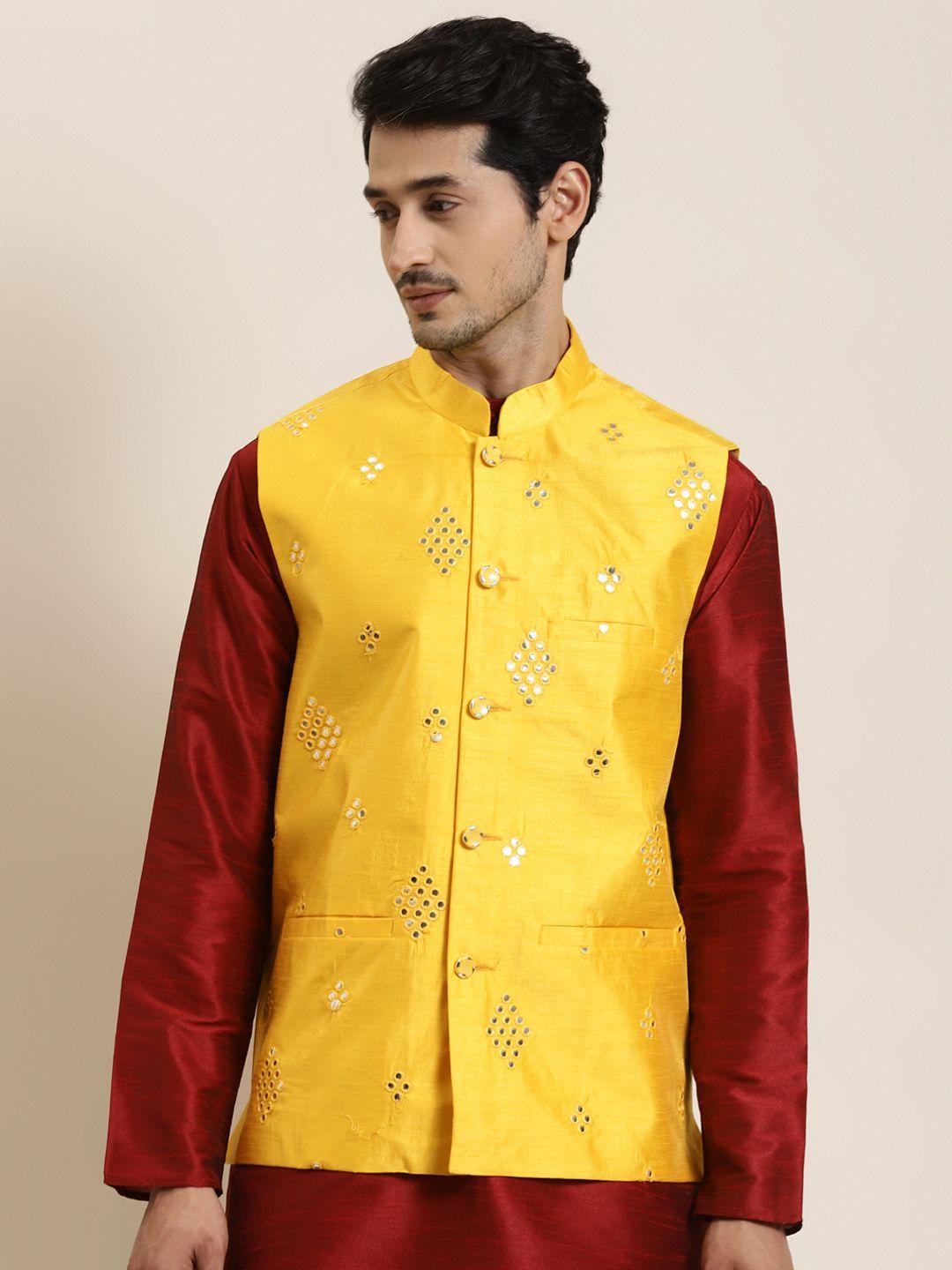 sojanya-men-yellow-mirror-work-nehru-jacket