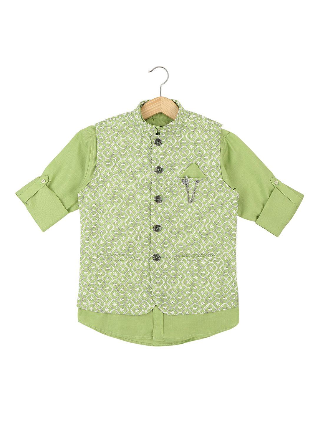 cavio-boys-green-printed-nehru-jacket-with-brooch