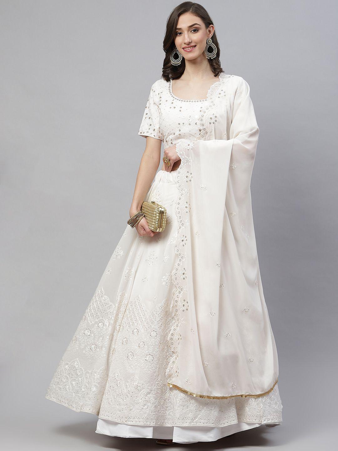 shubhkala-white-embroidered-sequinned-semi-stitched-lehenga-&-blouse-with-dupatta