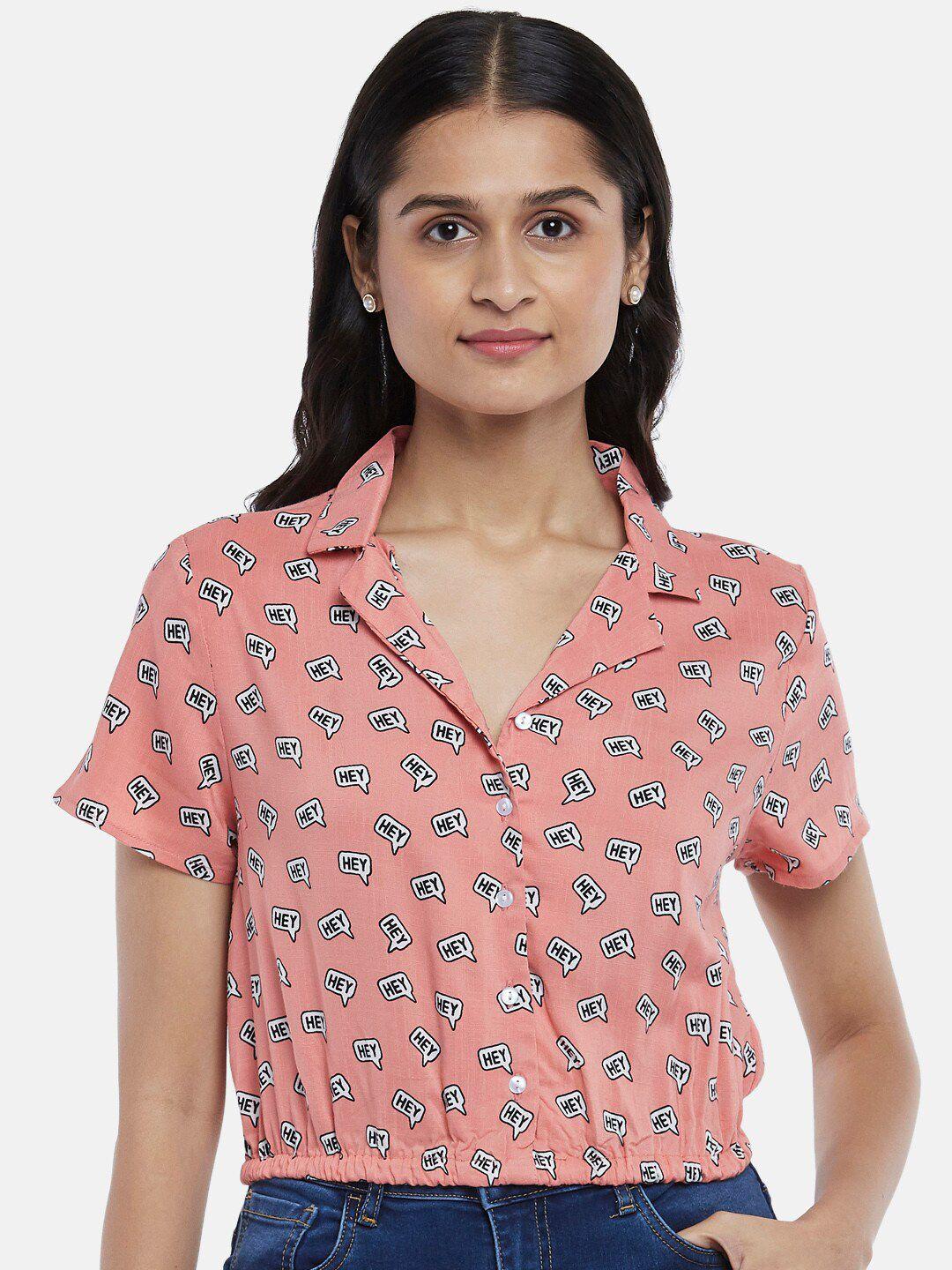 people-women-pink-printed-casual-shirt
