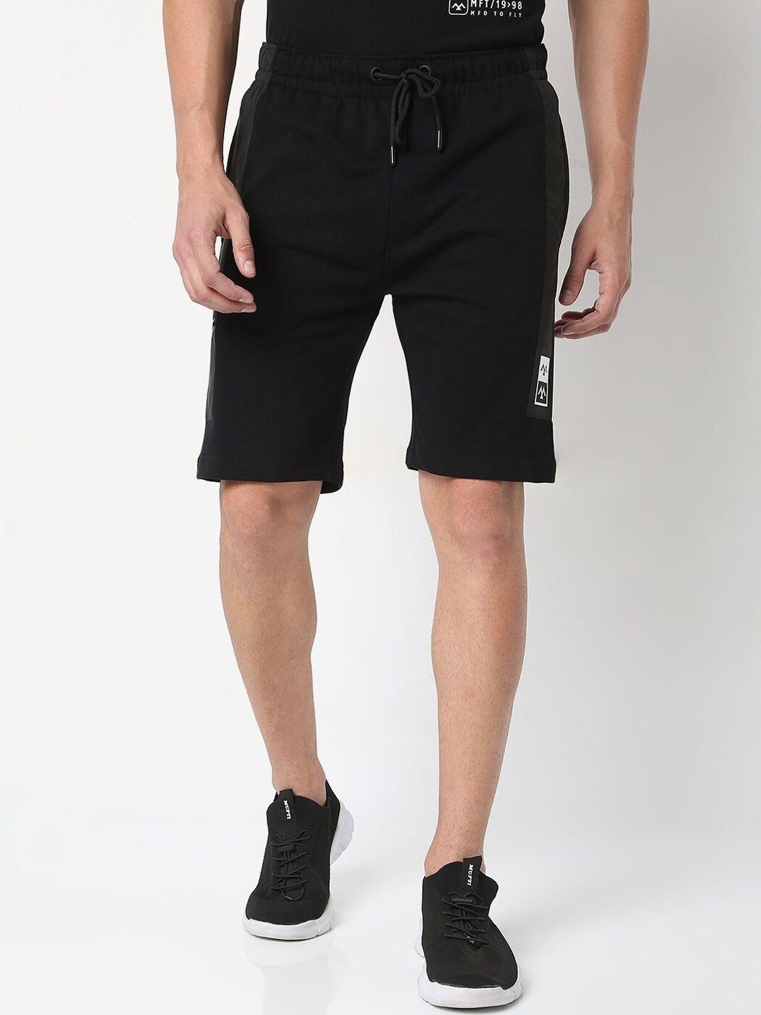 mufti-men-black-slim-fit-outdoor-shorts