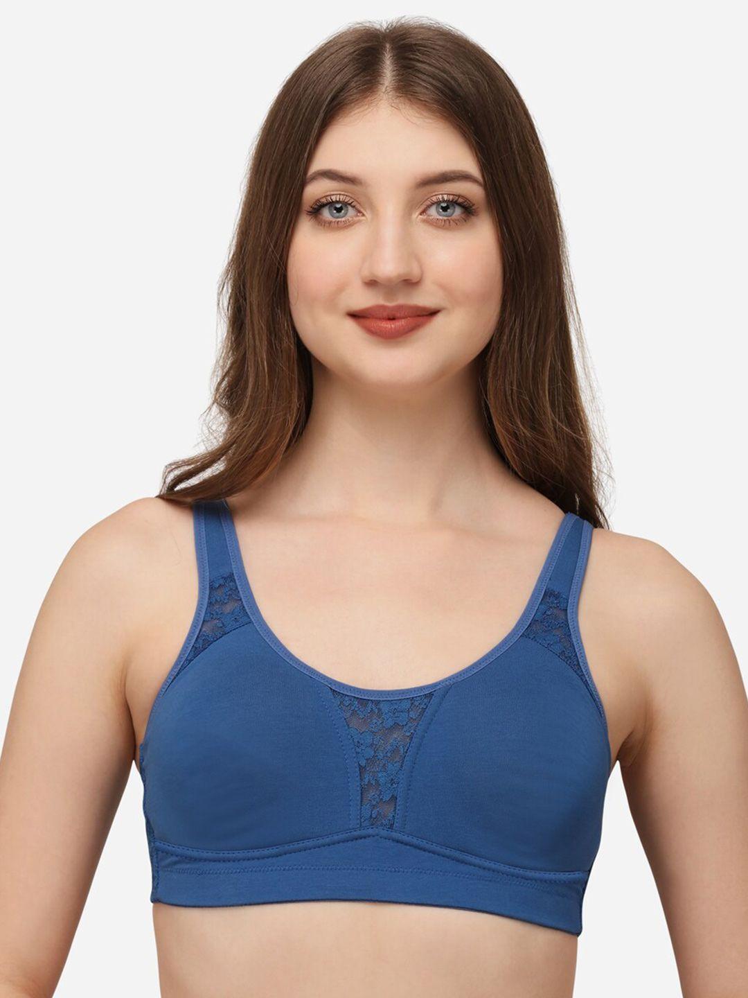 soie-blue-non-padded-&-non-wired-solid-bra
