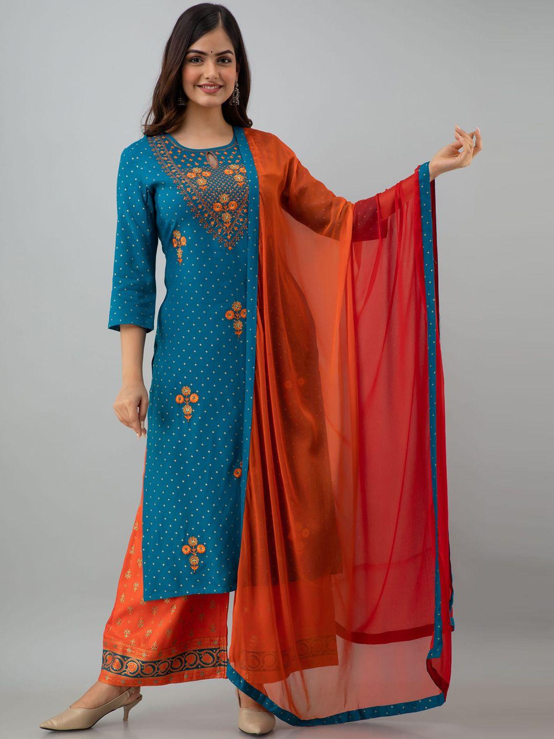 kimayra-women-teal-ethnic-motifs-embroidered-kurta-with-palazzos-&-with-dupatta