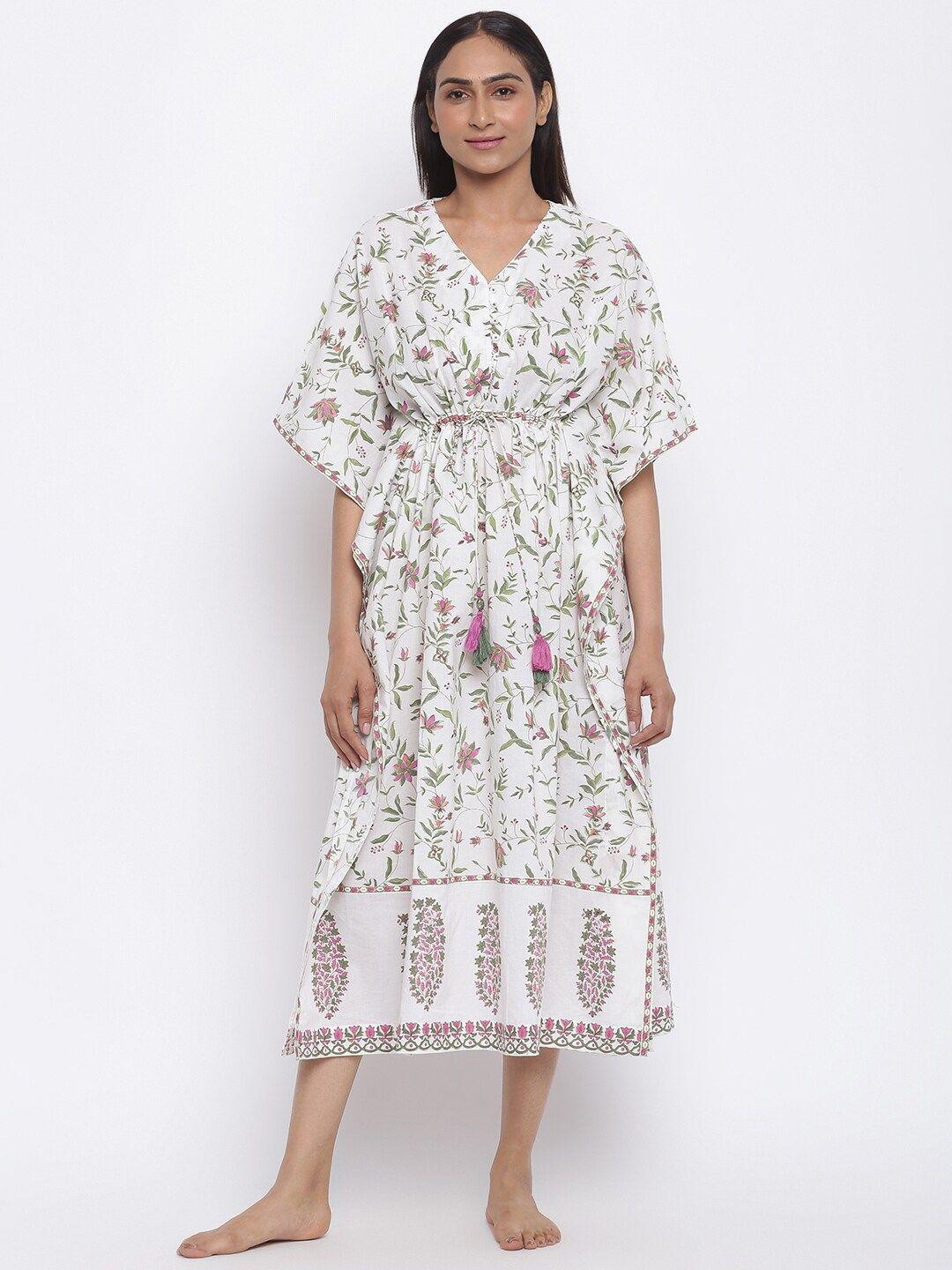 fabindia-white-printed-cotton-kaftan-nightdress