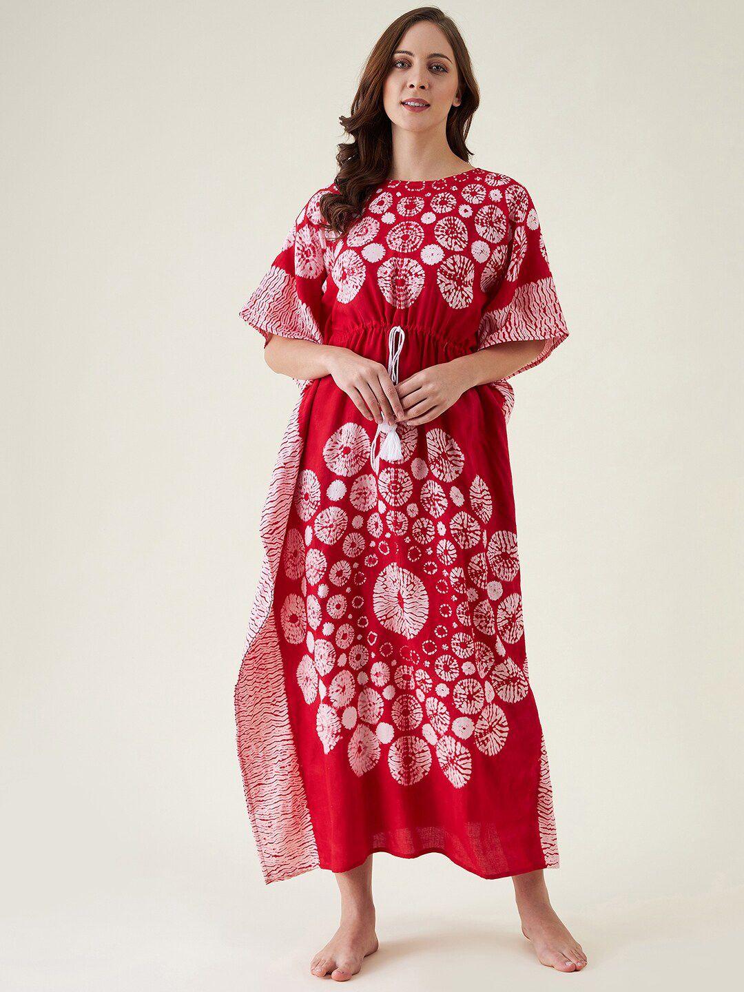 the-kaftan-company-women-red-printed-cotton-maxi-nightdress