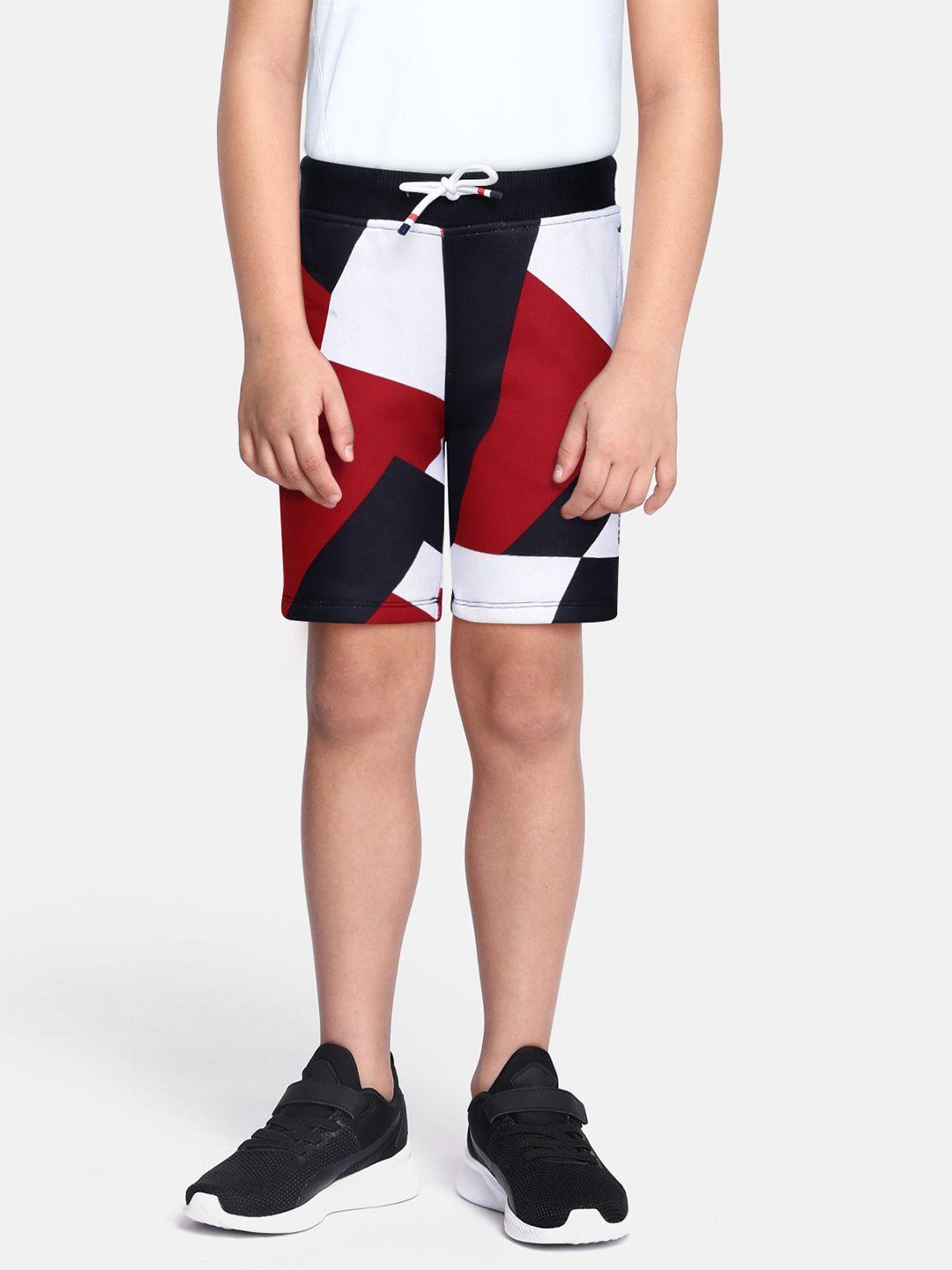 tommy-hilfiger-boys-red-and-white-colourblocked-shorts