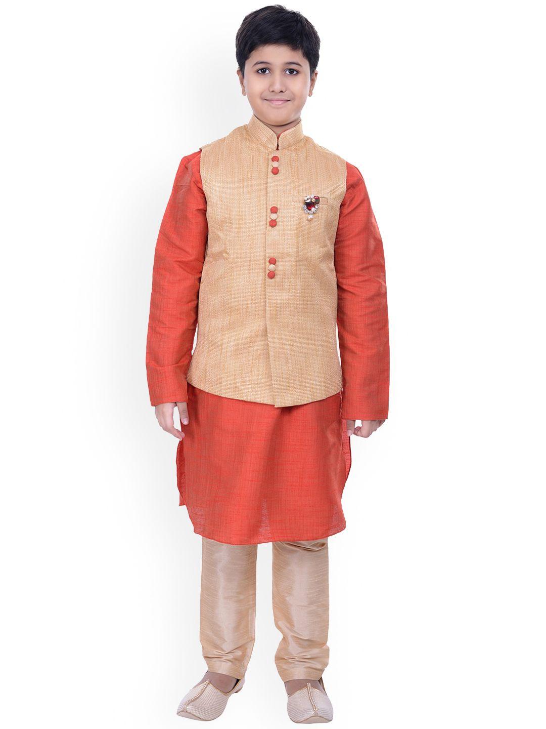 manyavar-boys-cream-coloured--solid-kurta-with-churidar-and-self-design-nehru-jacket