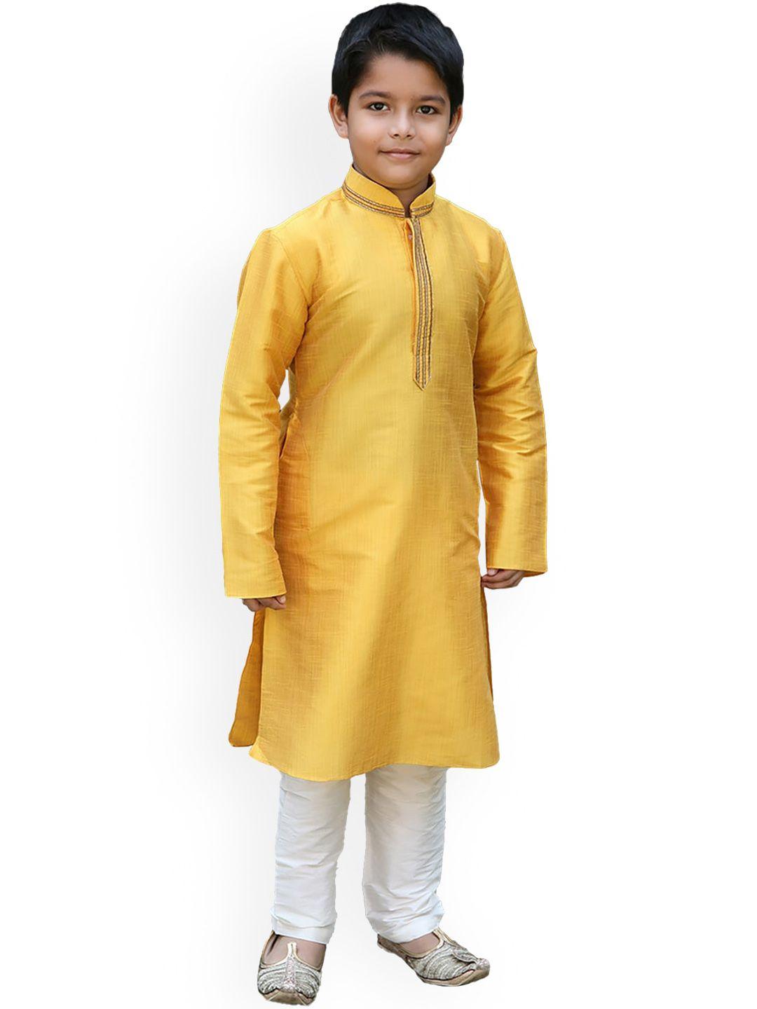 manyavar-boys-mustard-yellow-gotta-patti-kurta-with-pyjamas