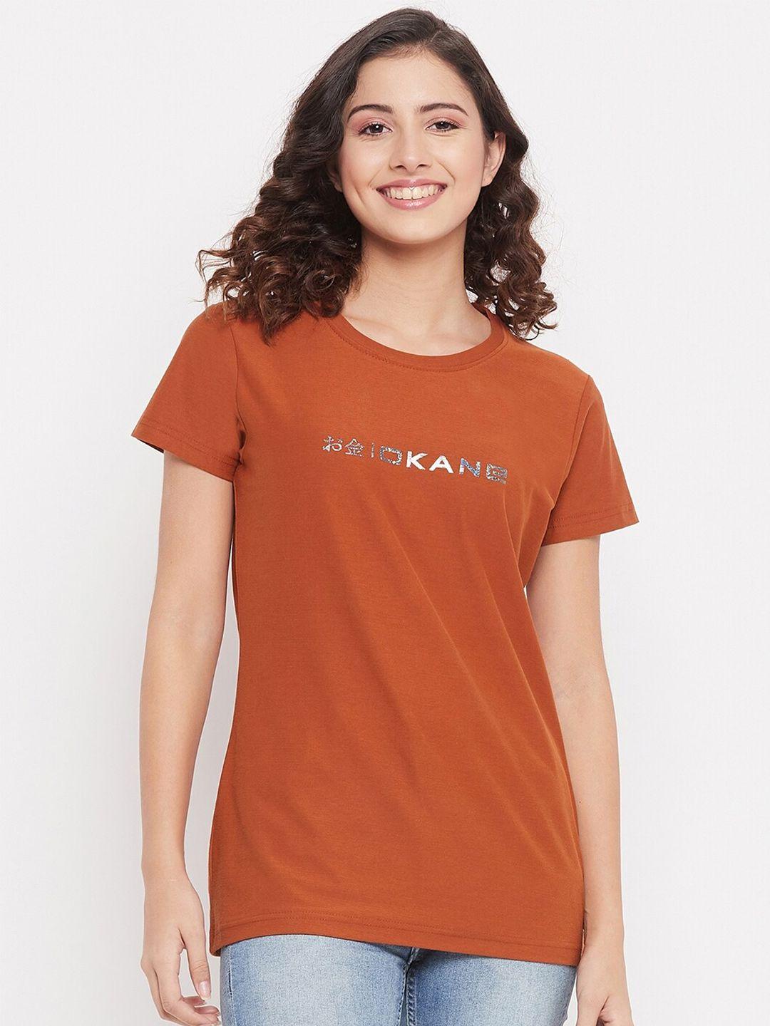 okane-women-rust-red-typography-printed-t-shirt