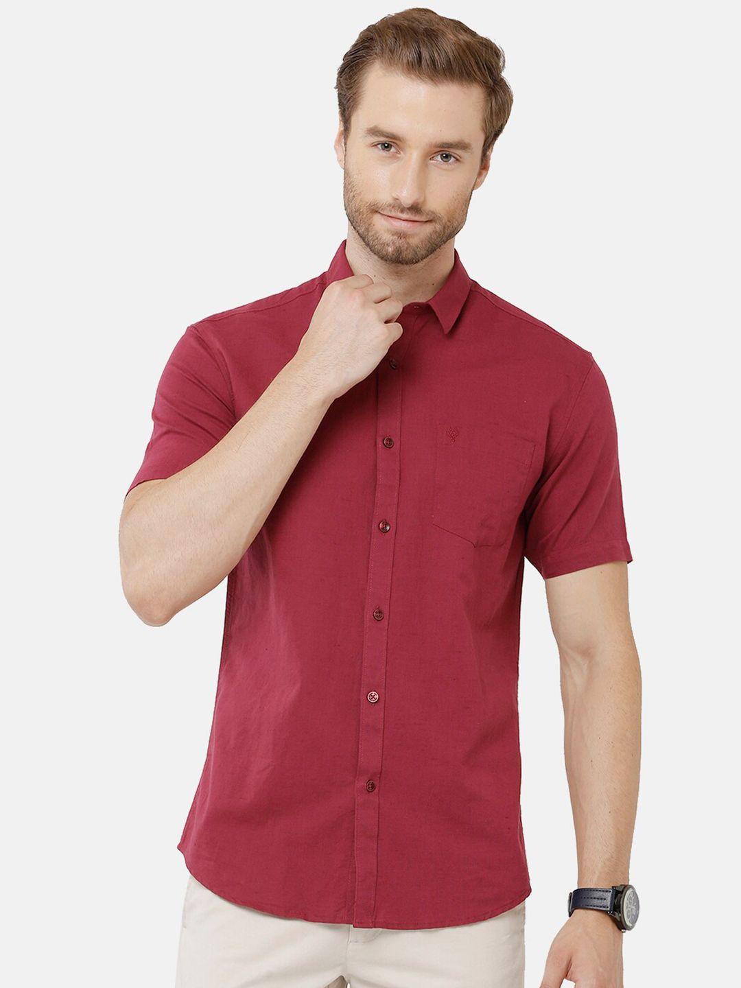 classic-polo-men-maroon-classic-slim-fit-casual-shirt