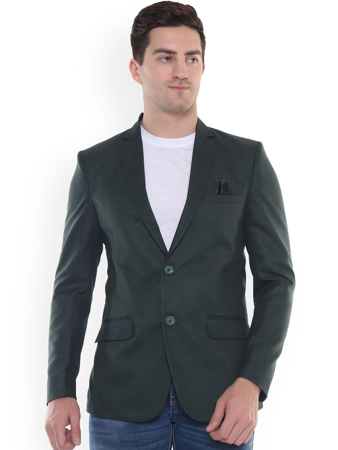 dkgf-fashion-men-green-solid-cotton-blend-blazer