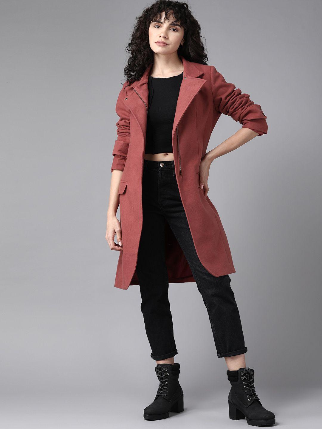 roadster-women-rust-red-solid-longline-tailored-jacket