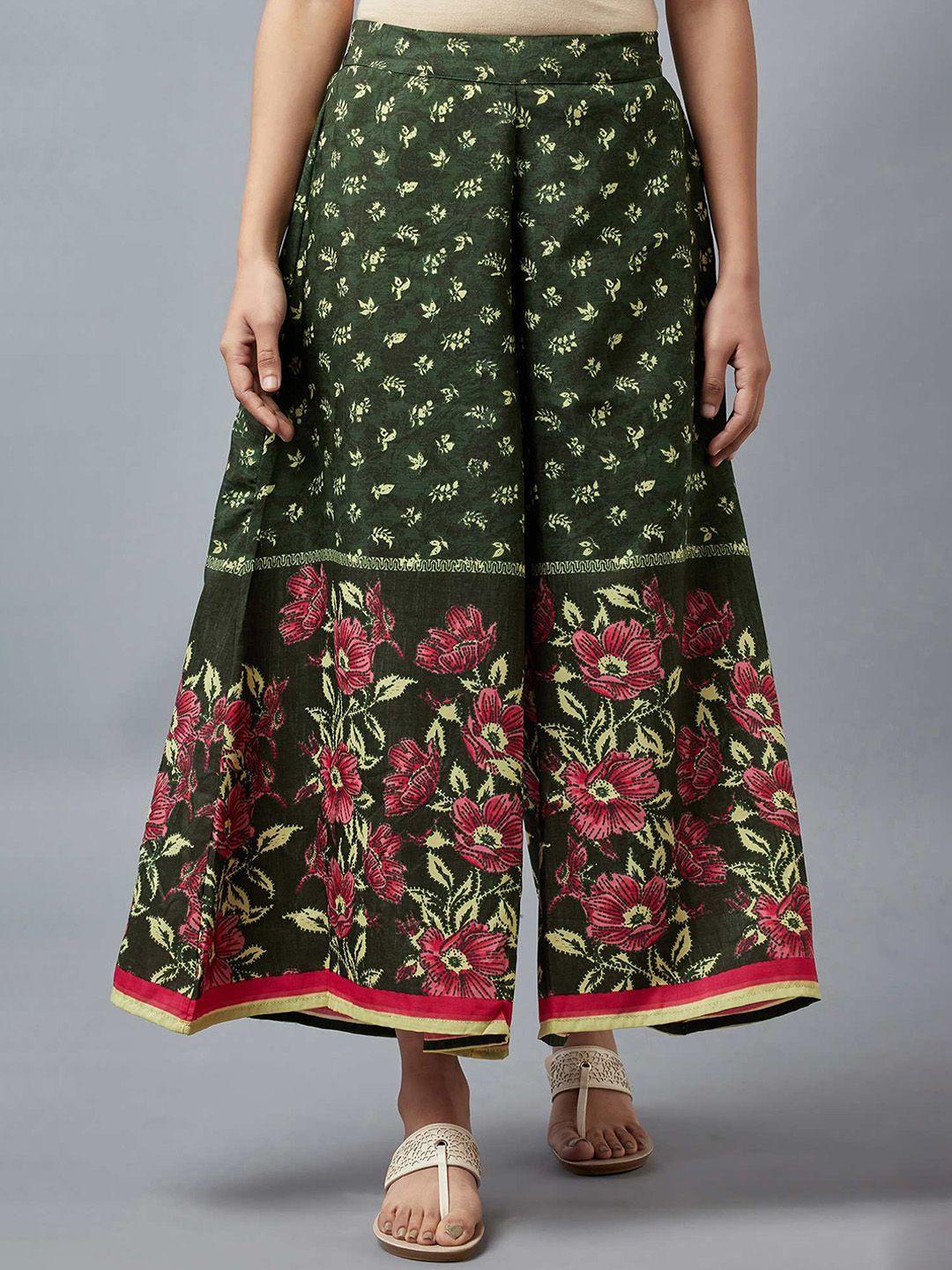 aurelia-women-green-floral-printed-high-rise-culottes-trousers