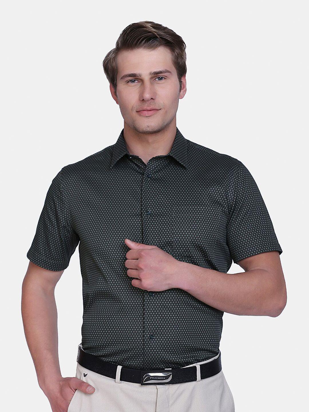 blackberrys-men-green-india-slim-fit-printed-formal-shirt
