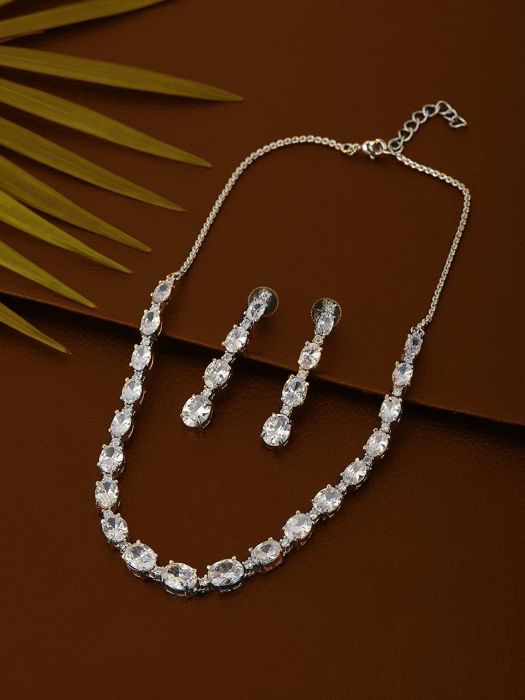 carlton-london-silver-toned-american-diamond-studded-jewellery-set