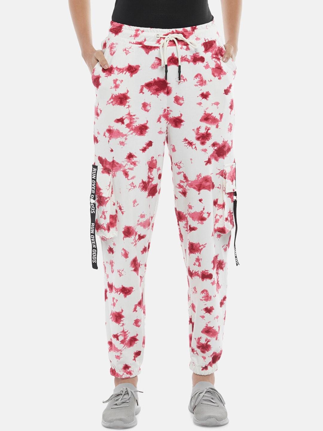 ajile-by-pantaloons-women-white-&-red-printed-cotton-joggers