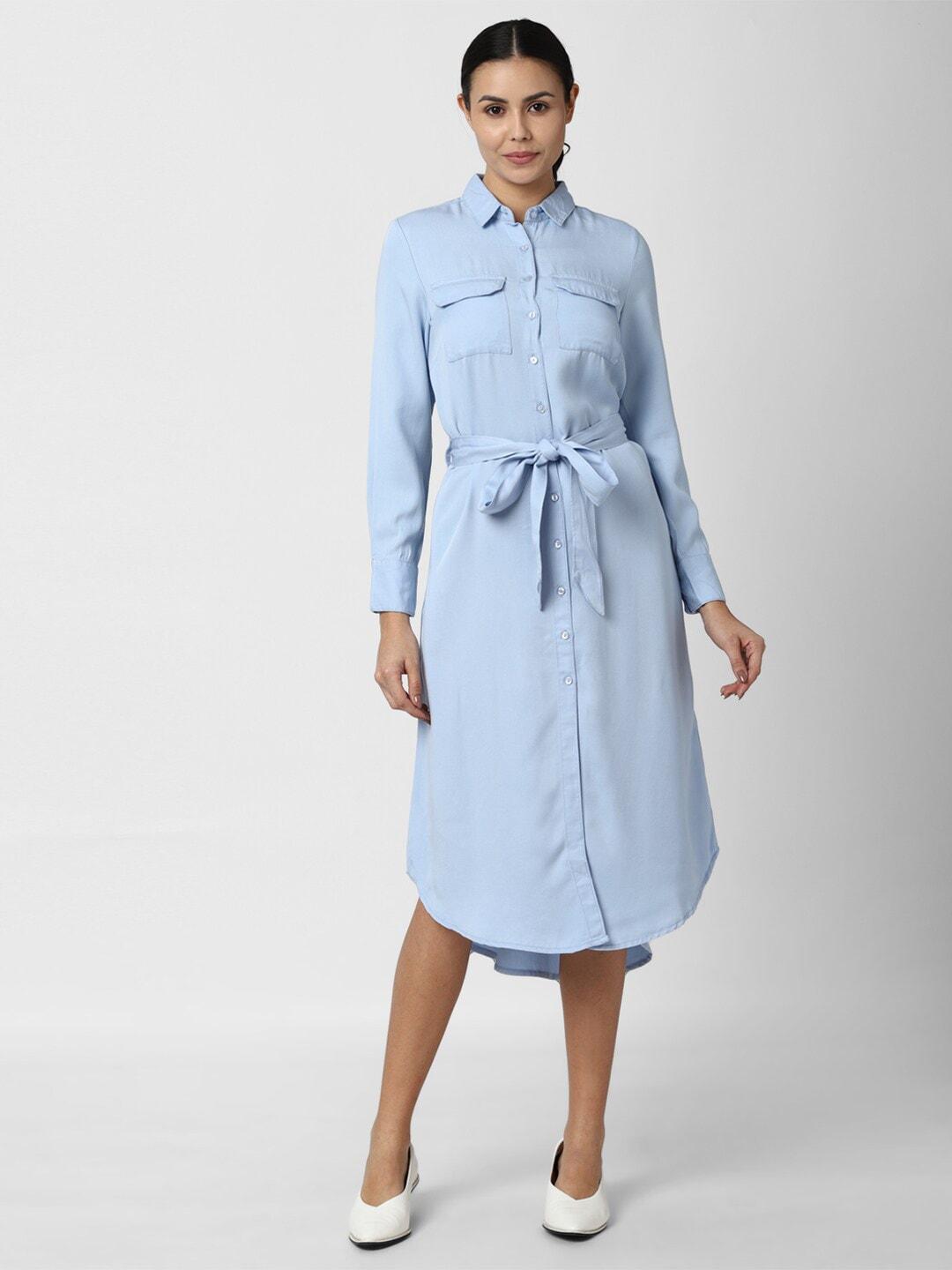 van-heusen-woman-blue-shirt-midi-dress