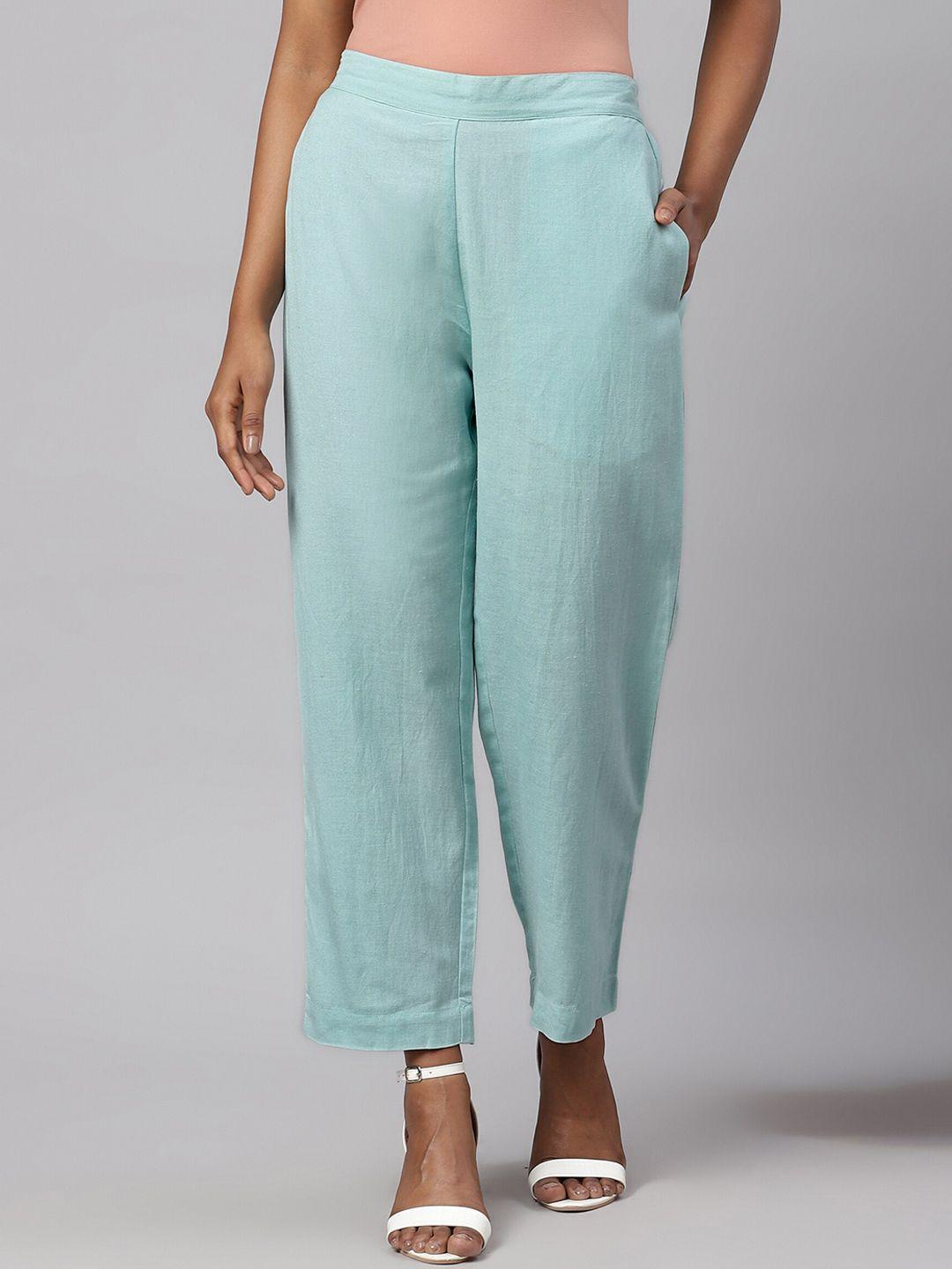 linen-club-woman-turquoise-blue-solid-straight-lounge-pants