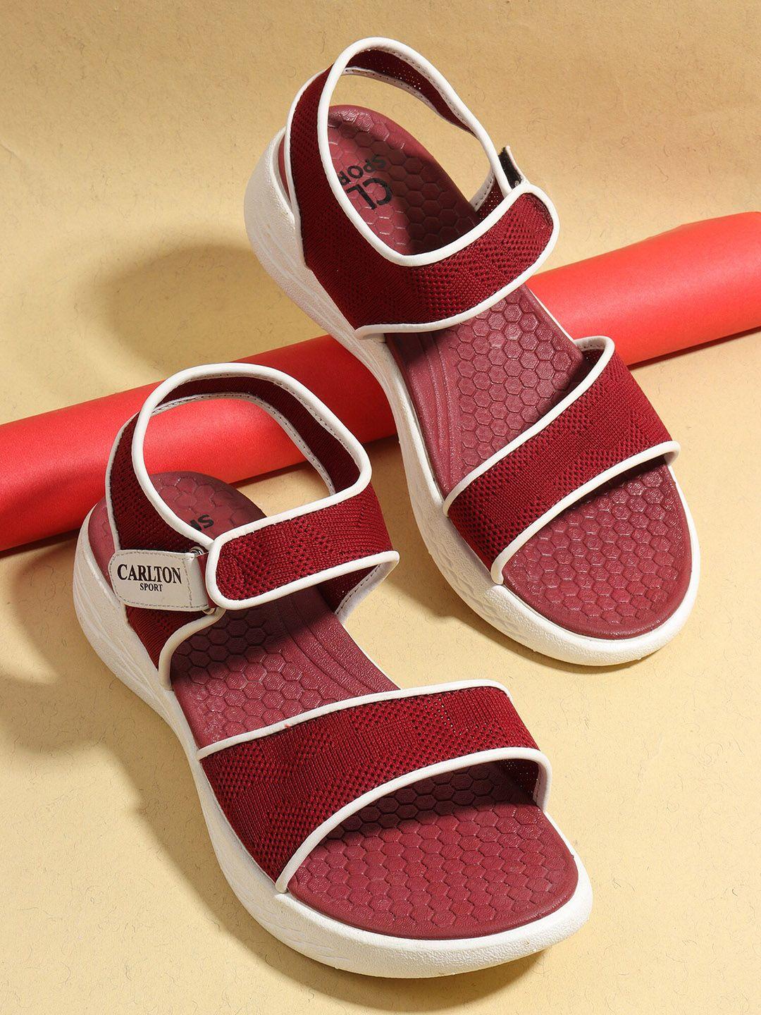 carlton-london-sports-women-red-solid-sports-sandals