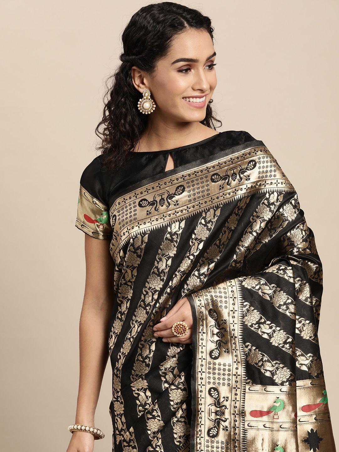vairagee-black-&-golden-ethnic-motifs-pure-silk-saree