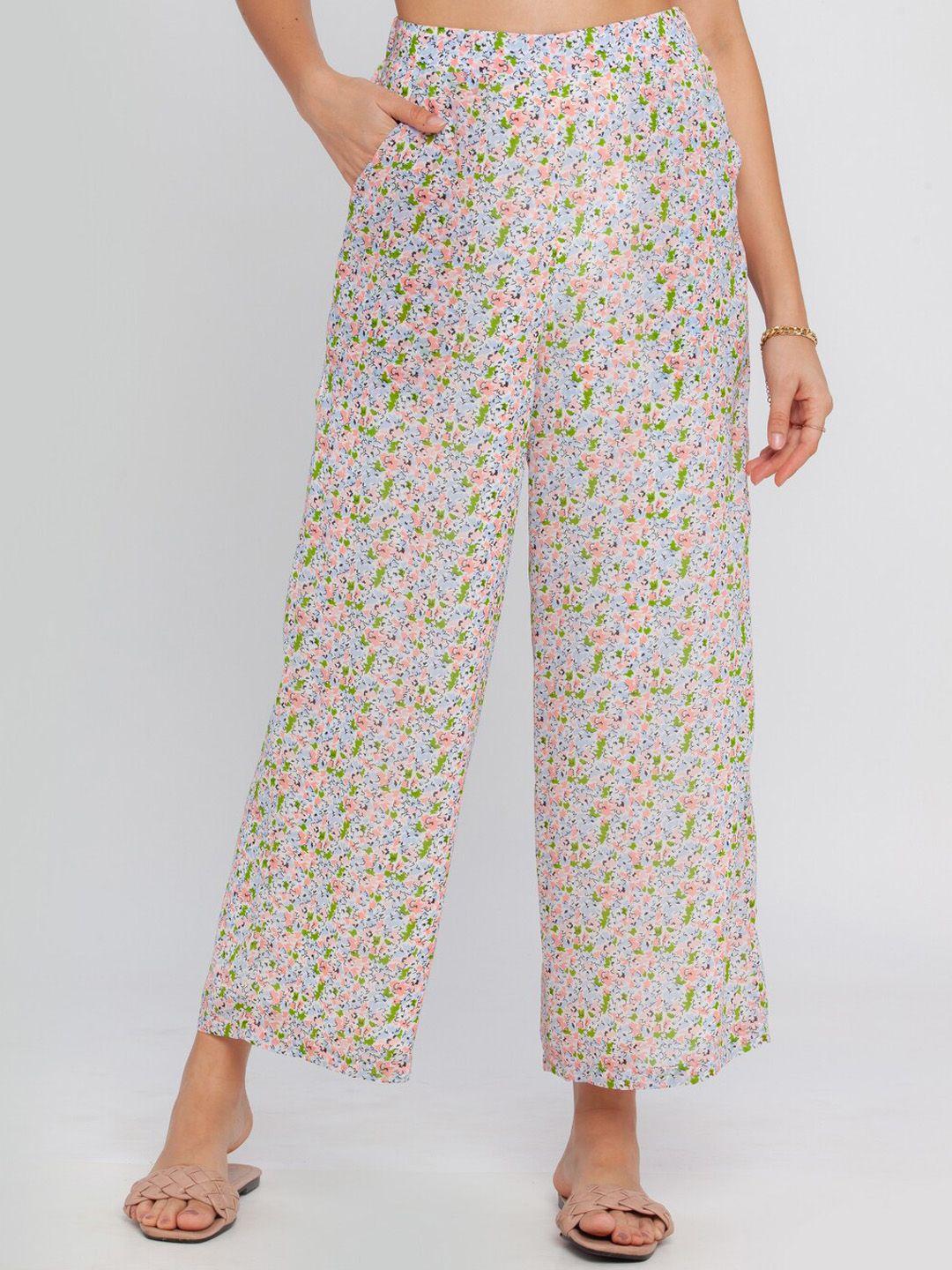 zink-london-women-blue-floral-printed-high-rise-trousers