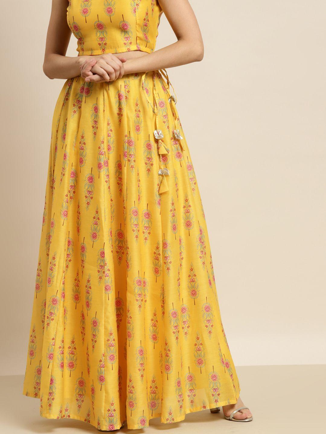 shae-by-sassafras-women-yellow-&-pink-ethnic-motifs-printed-flared-maxi-skirt