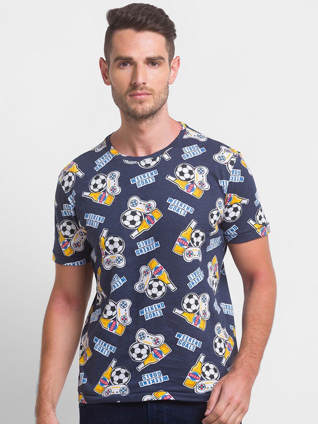 globus-men-navy-blue-typography-printed-applique-slim-fit-t-shirt