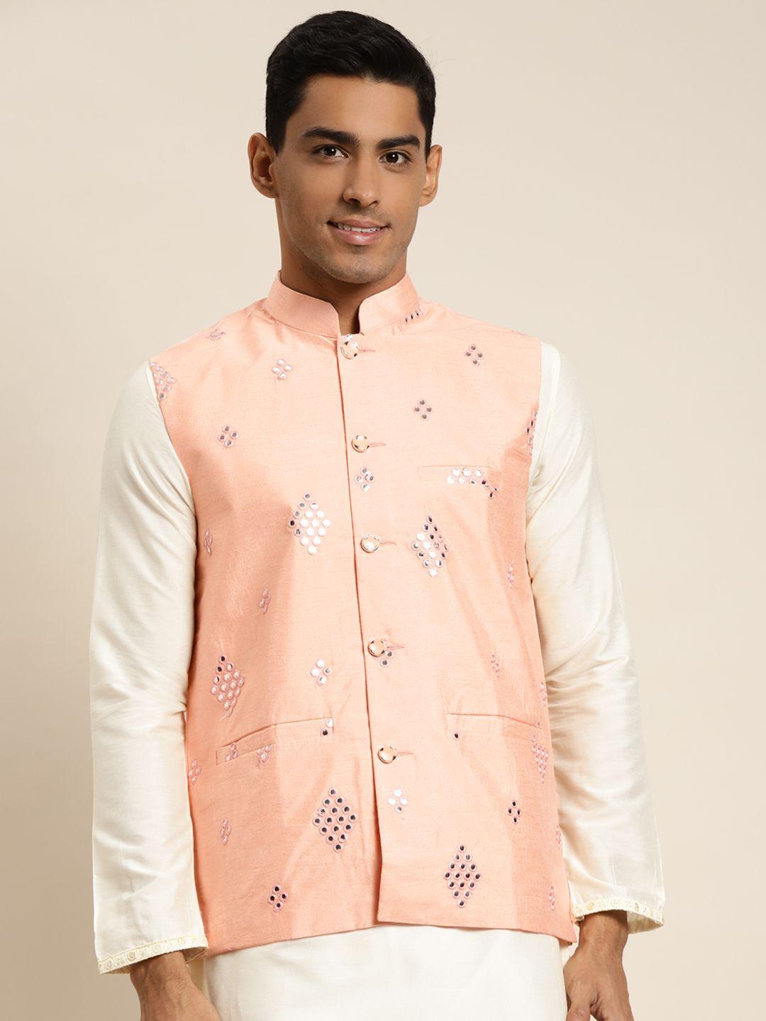 sojanya-men-peach-mirror-work-nehru-jacket