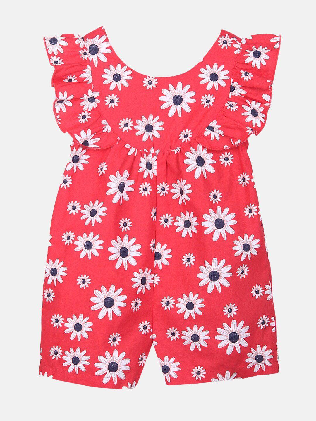 beebay-girls-red-&-white-printed-cotton-jumpsuit
