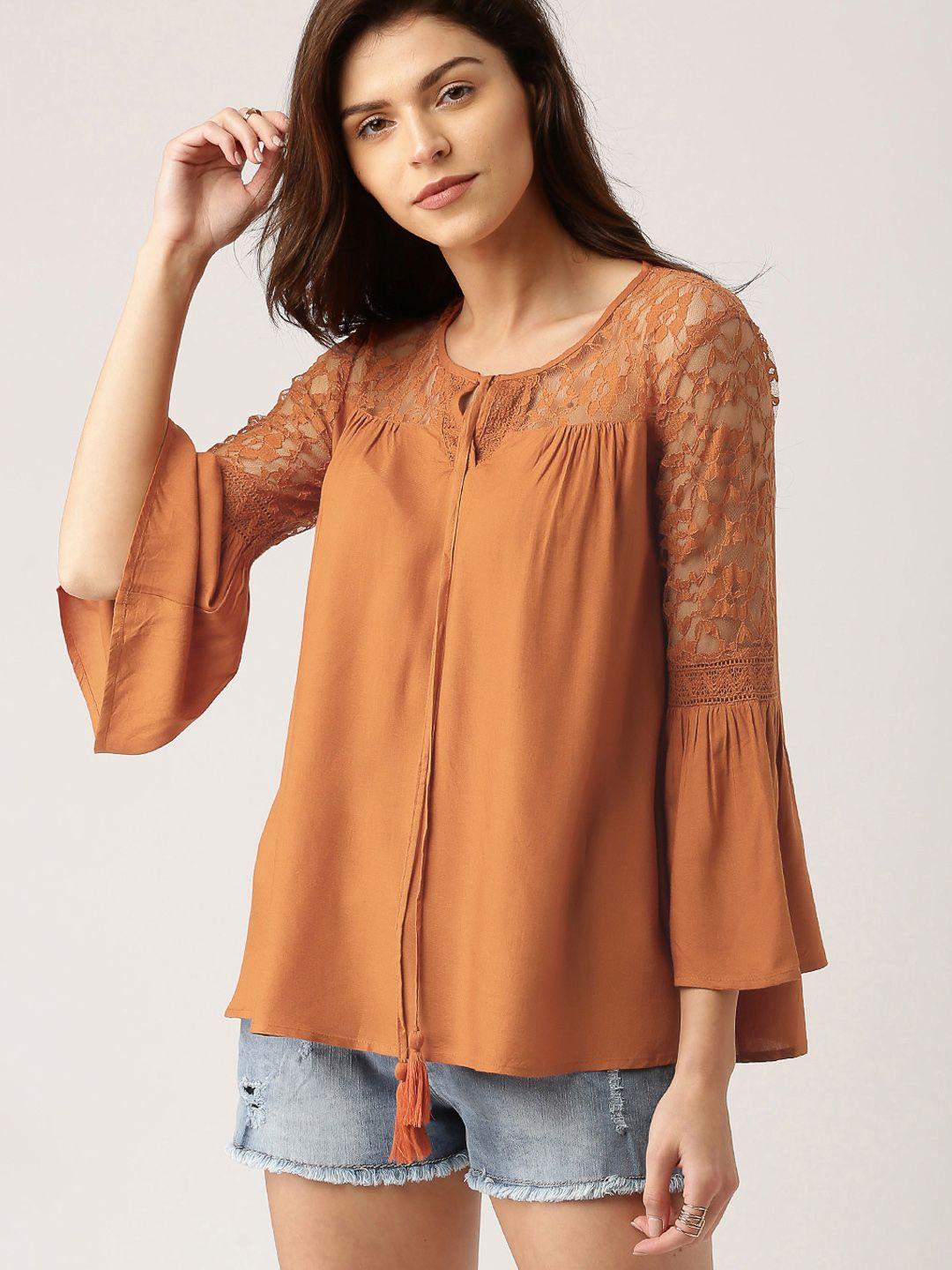 all-about-you-women-brown-lace-detail-a-line-top