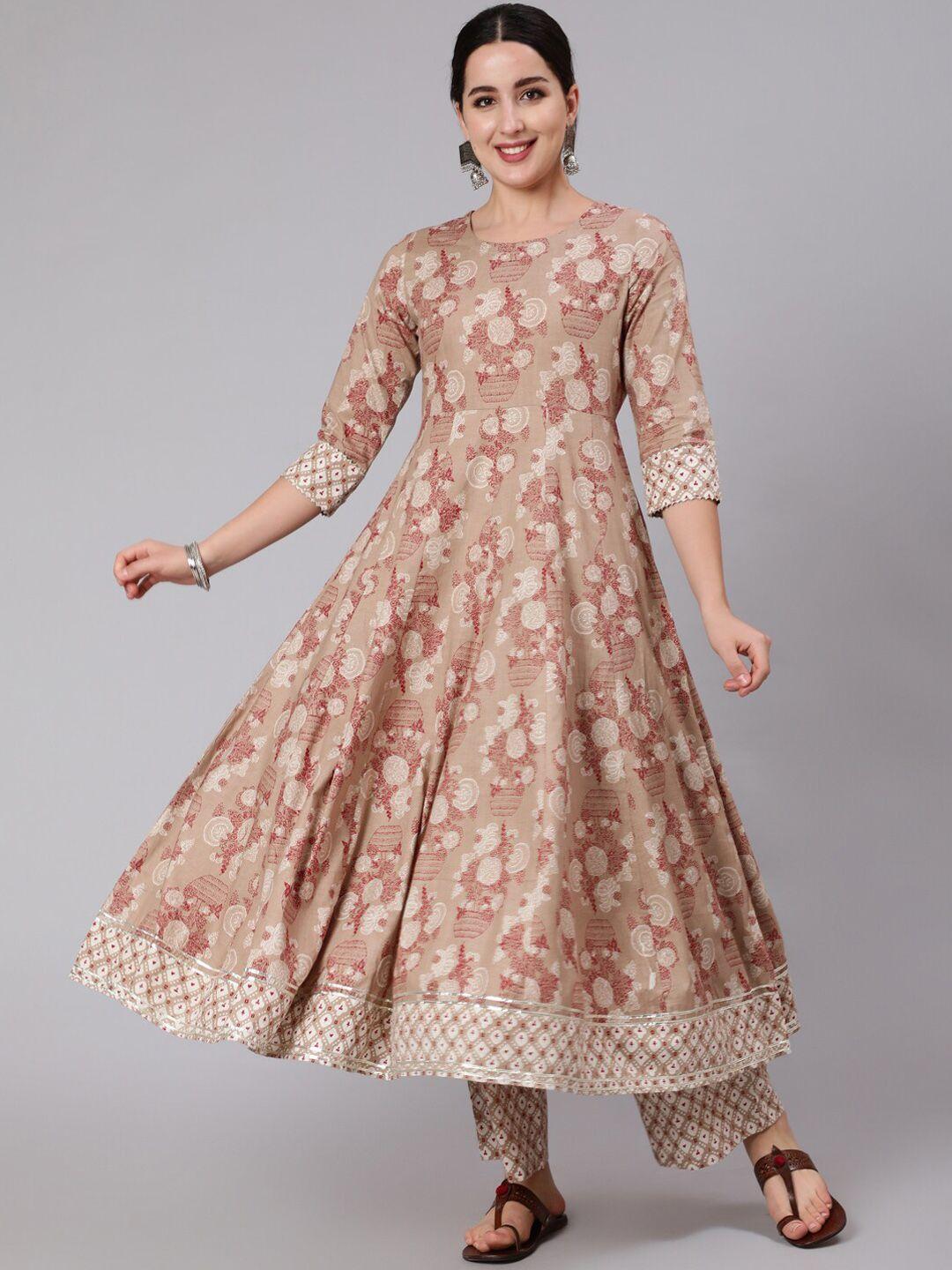 kimayra-women-beige-ethnic-motifs-embroidered-panelled-pure-cotton-kurti-with-churidar-&-with-dupatta