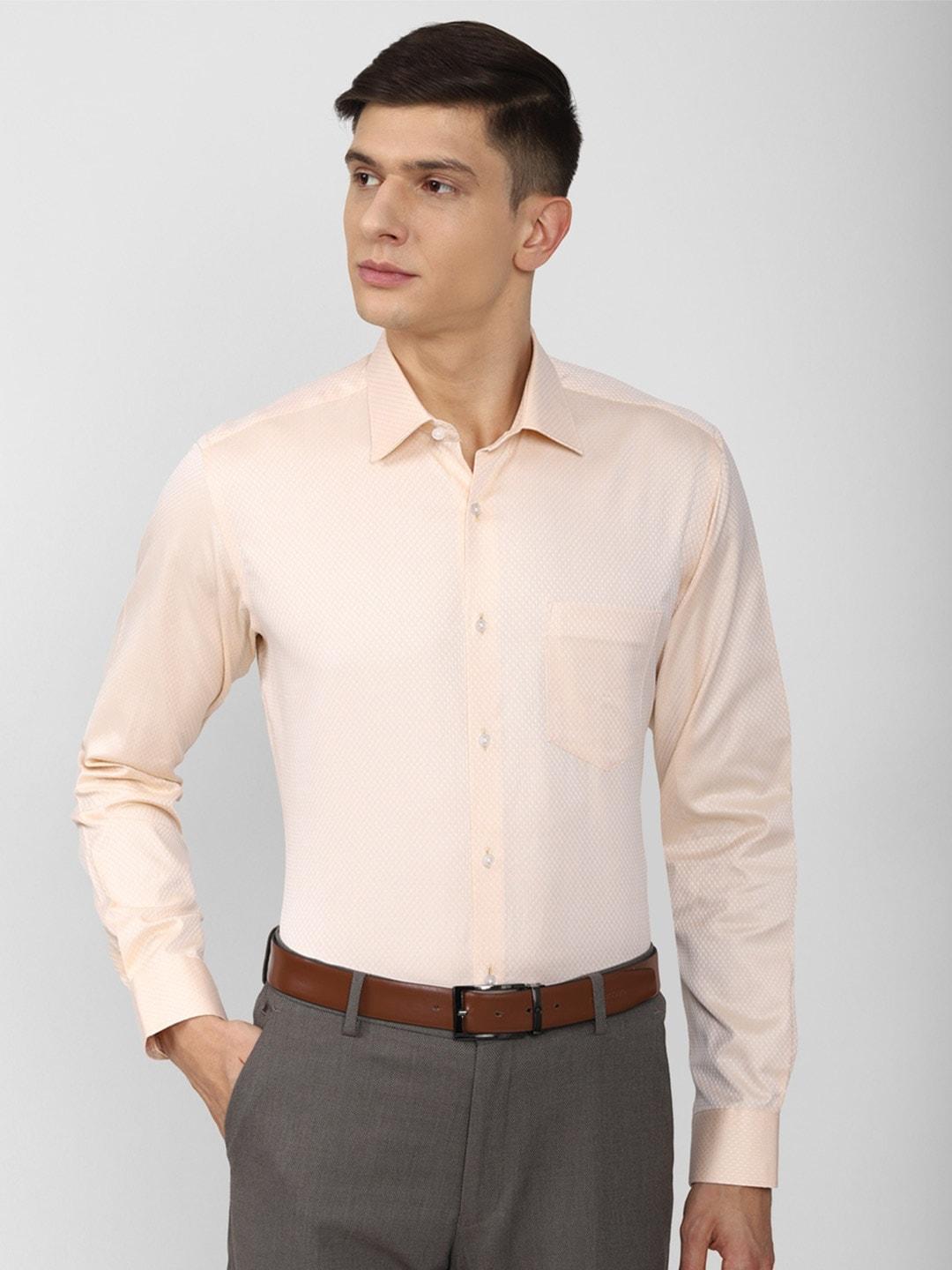 van-heusen-men-cream-coloured-formal-shirt
