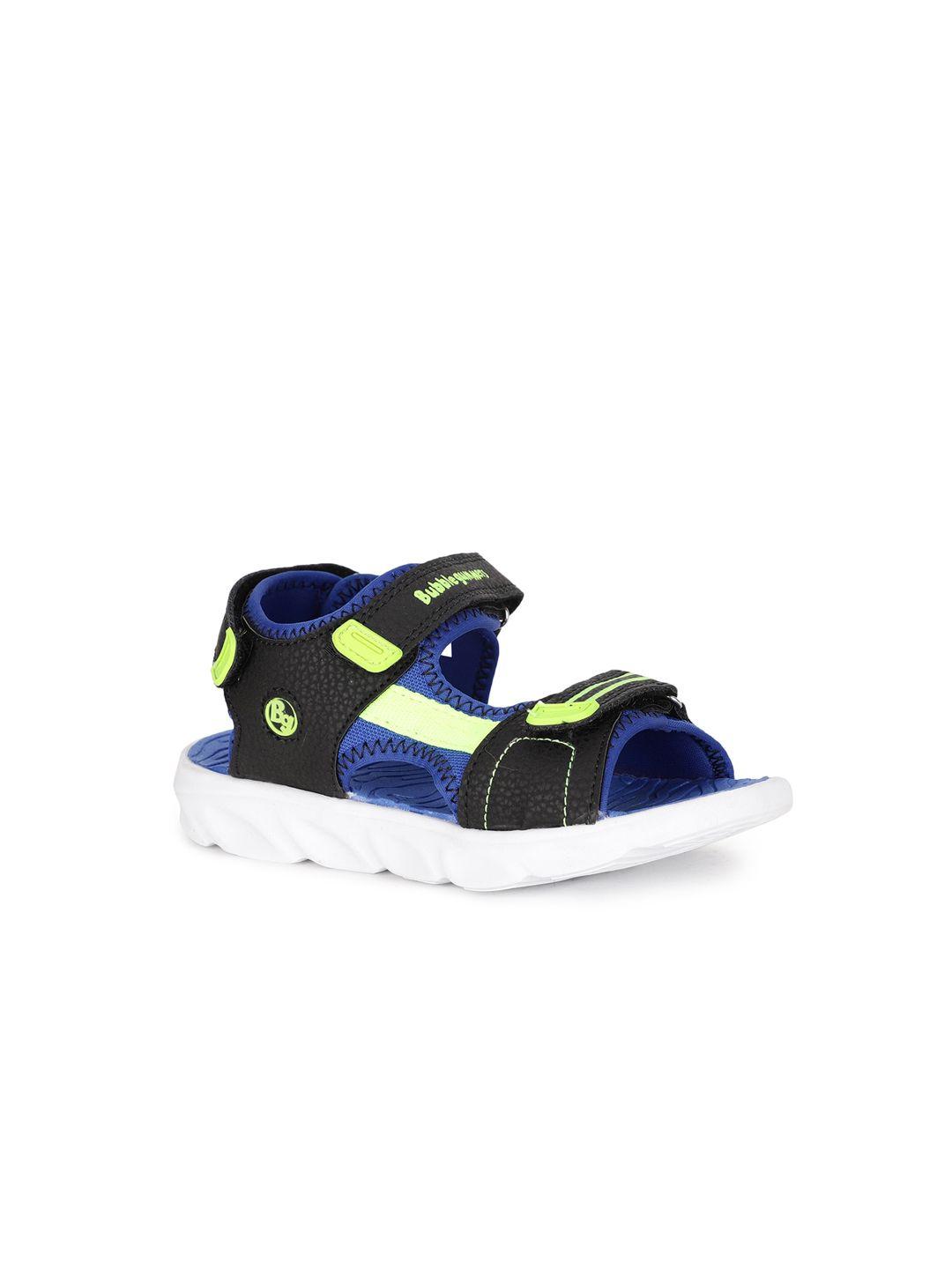 bubblegummers-boys-blue-&-black-solid-sports-sandals