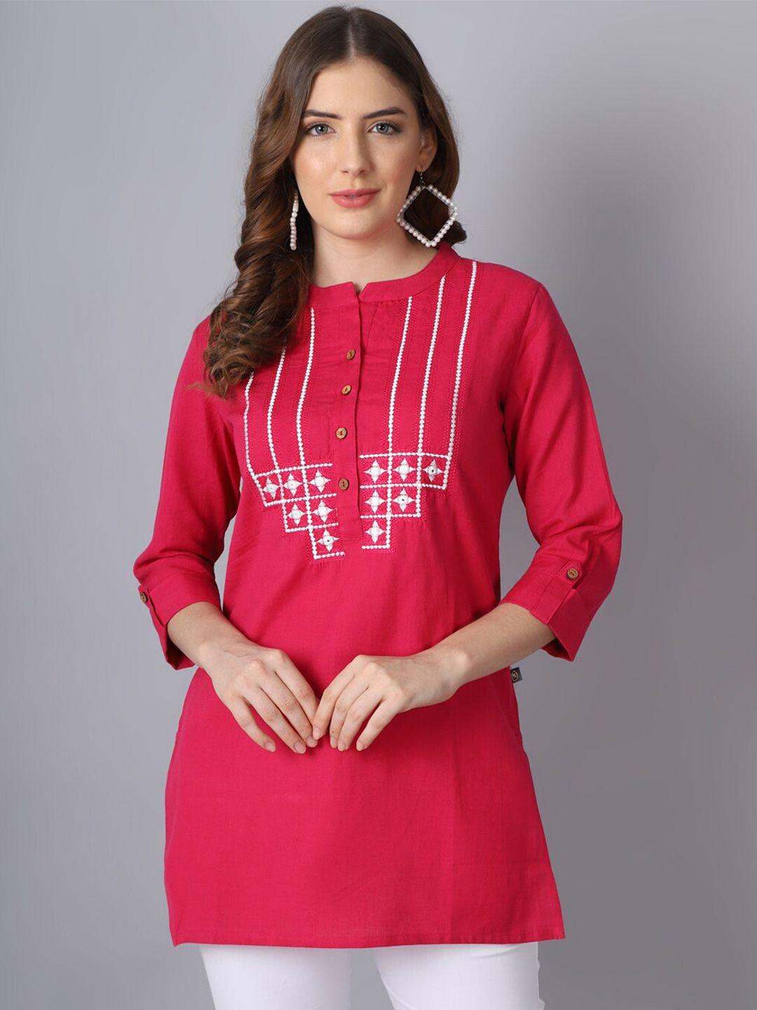 pistaa-pink-embroidered-kurti